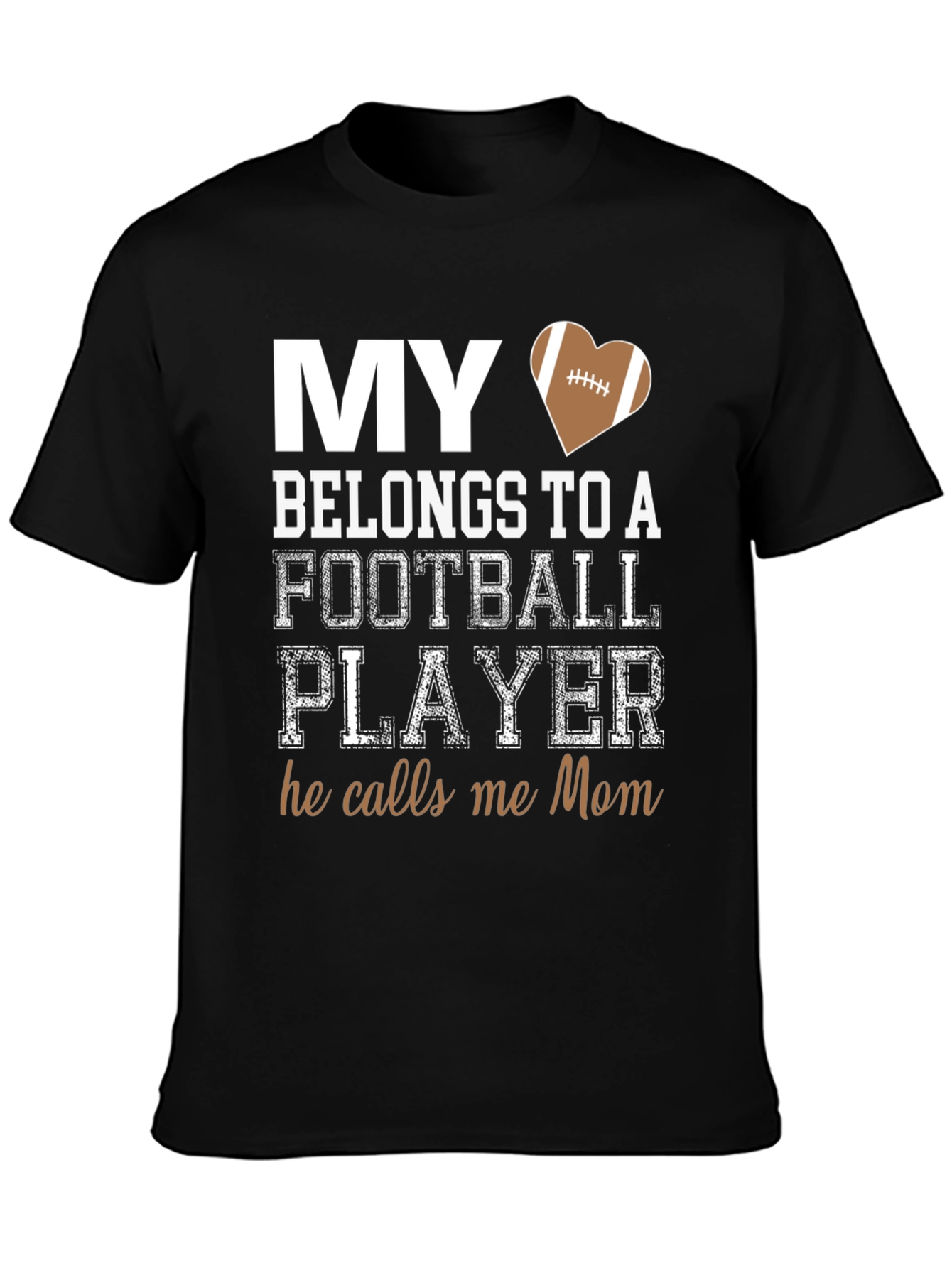 My Heart Belongs to a Football Player Mom T-Shirt