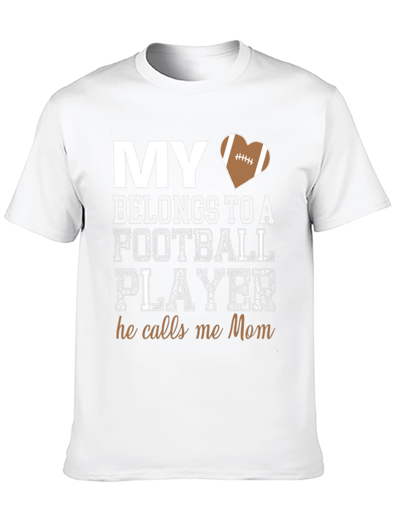 My Heart Belongs to a Football Player Mom T-Shirt