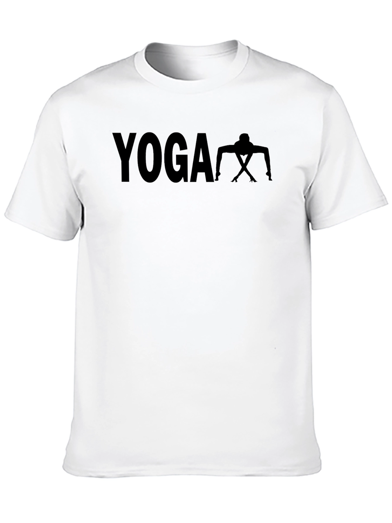 Yoga Pose Graphic Tee - Black Cotton T-Shirt