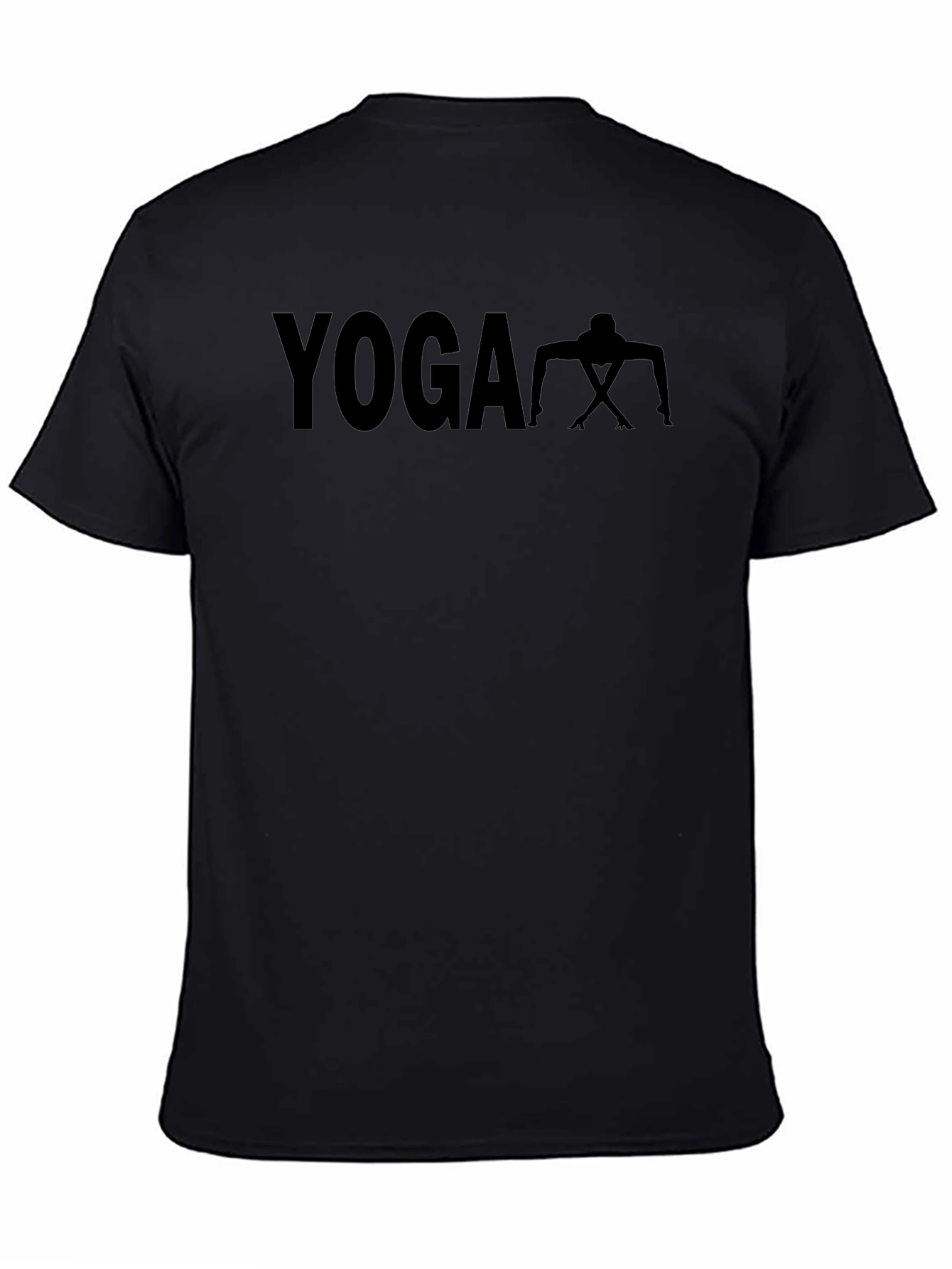 Yoga Pose Graphic Tee - Black Cotton T-Shirt