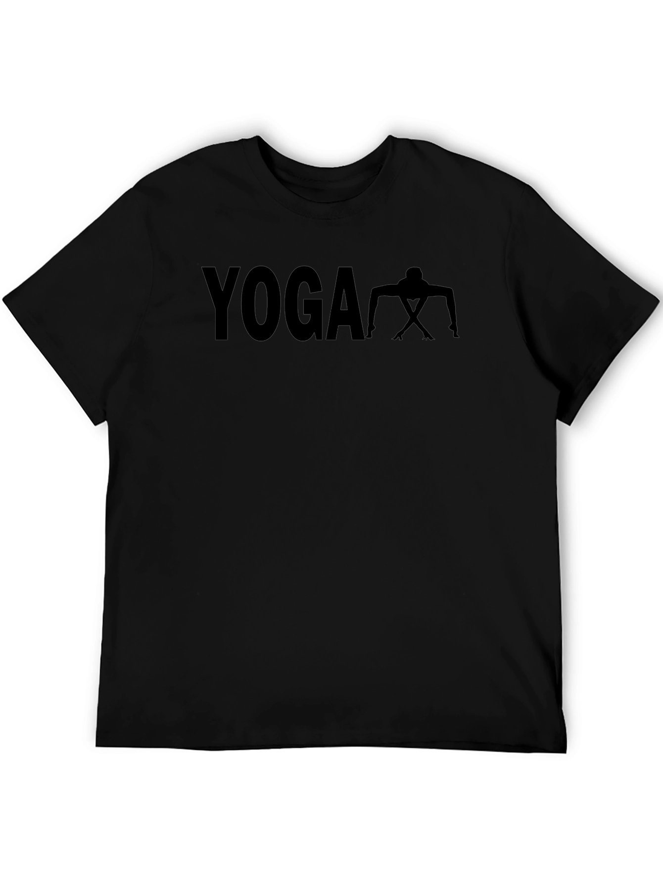 Yoga Pose Graphic Tee - Black Cotton T-Shirt