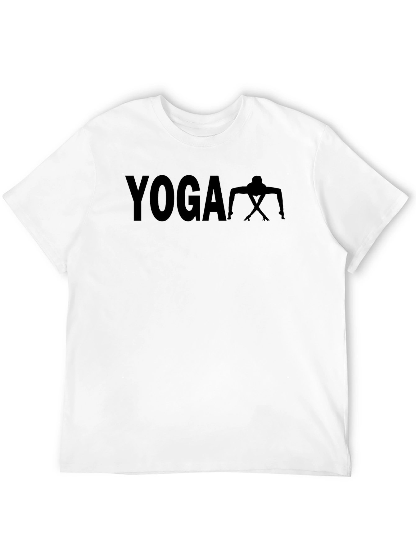 Yoga Pose Graphic Tee - Black Cotton T-Shirt