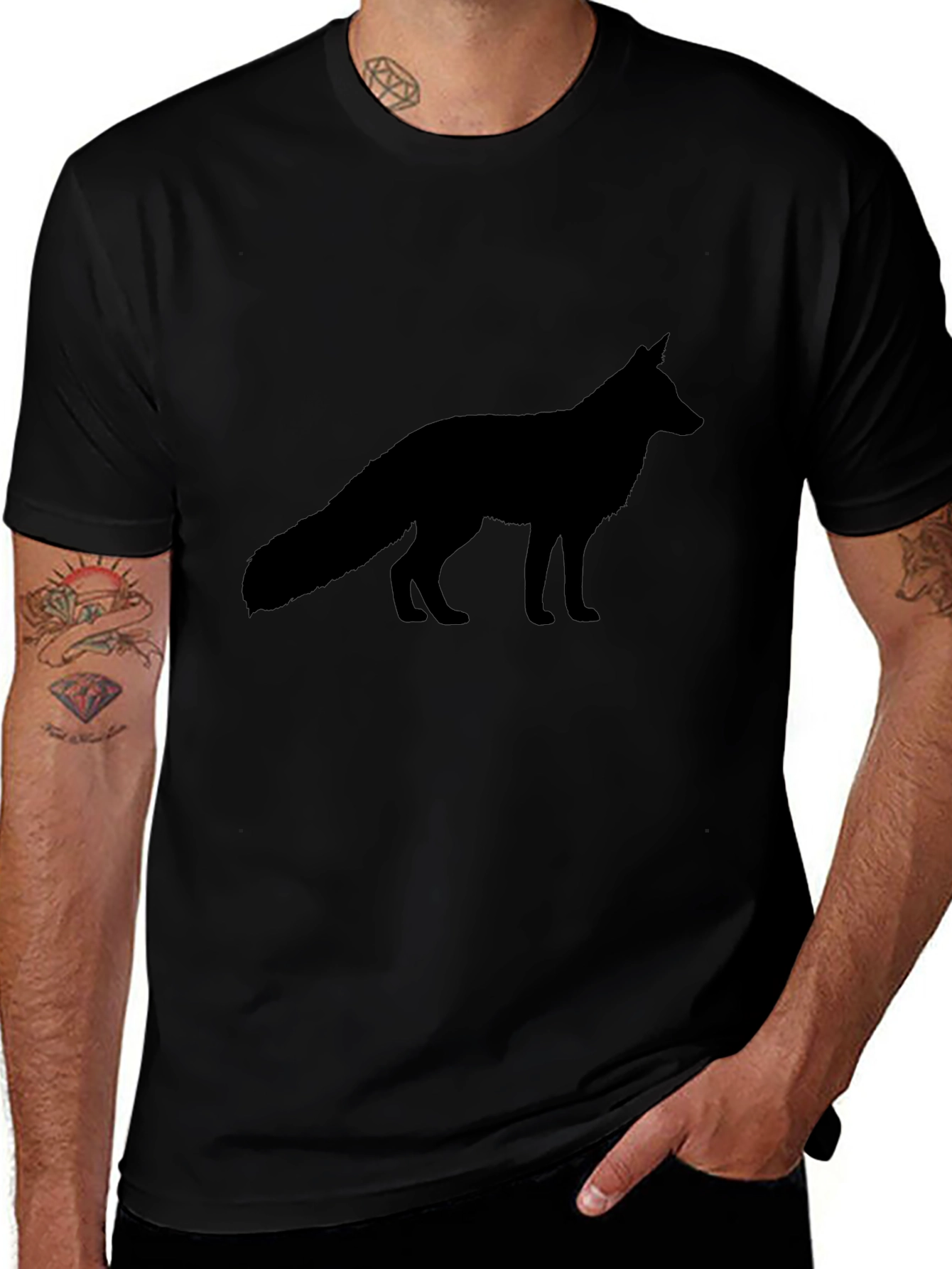 Black Fox Silhouette T-Shirt