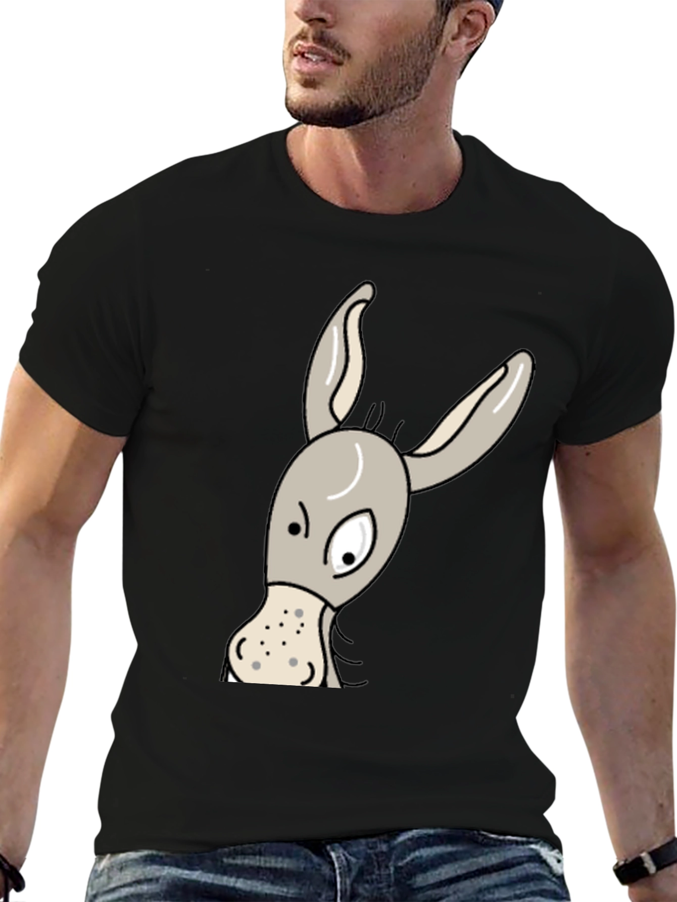 Funny Donkey Graphic T-Shirt - Mens Black Tee
