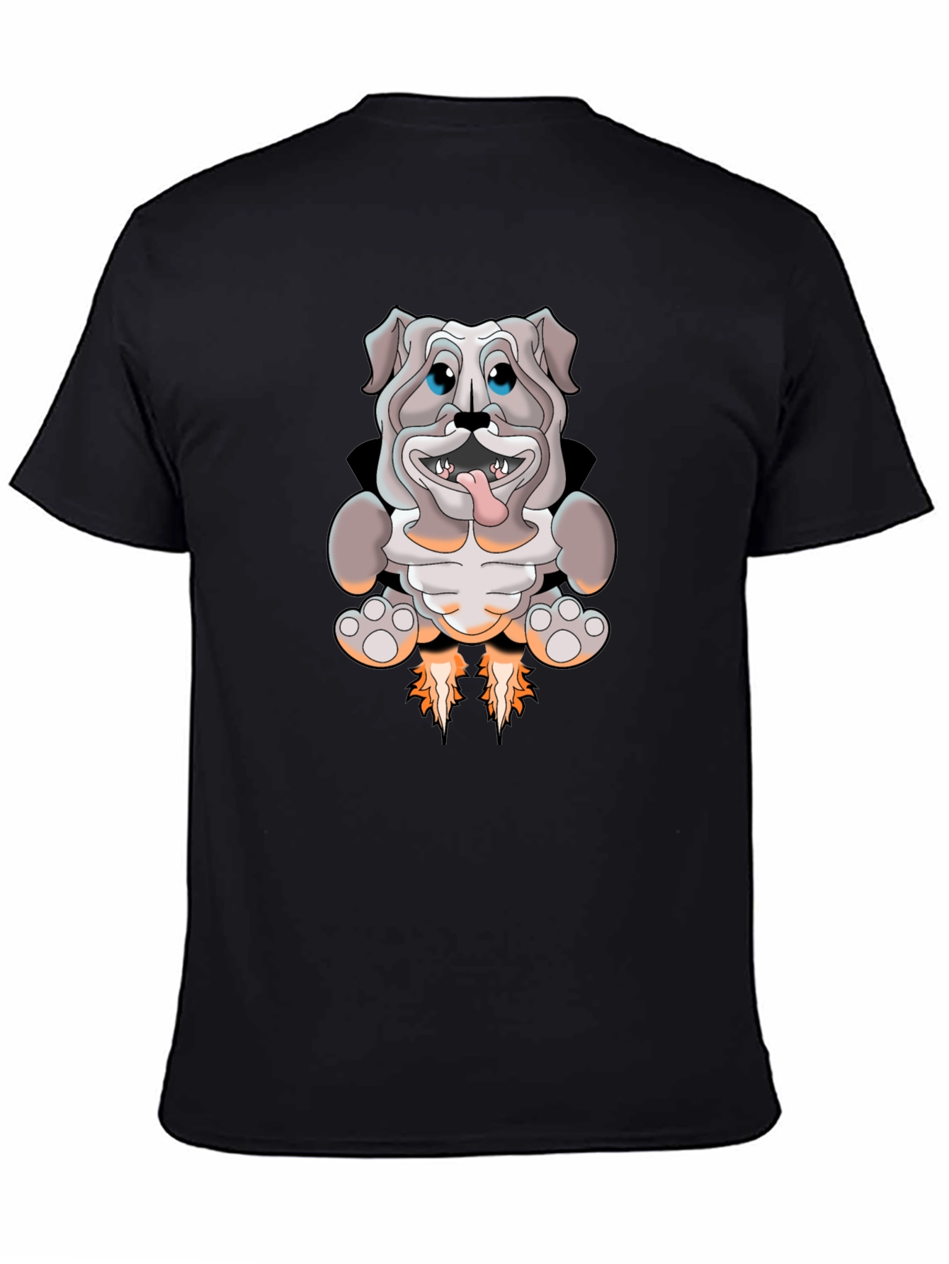Bulldog Rocket T-Shirt - Black Cotton