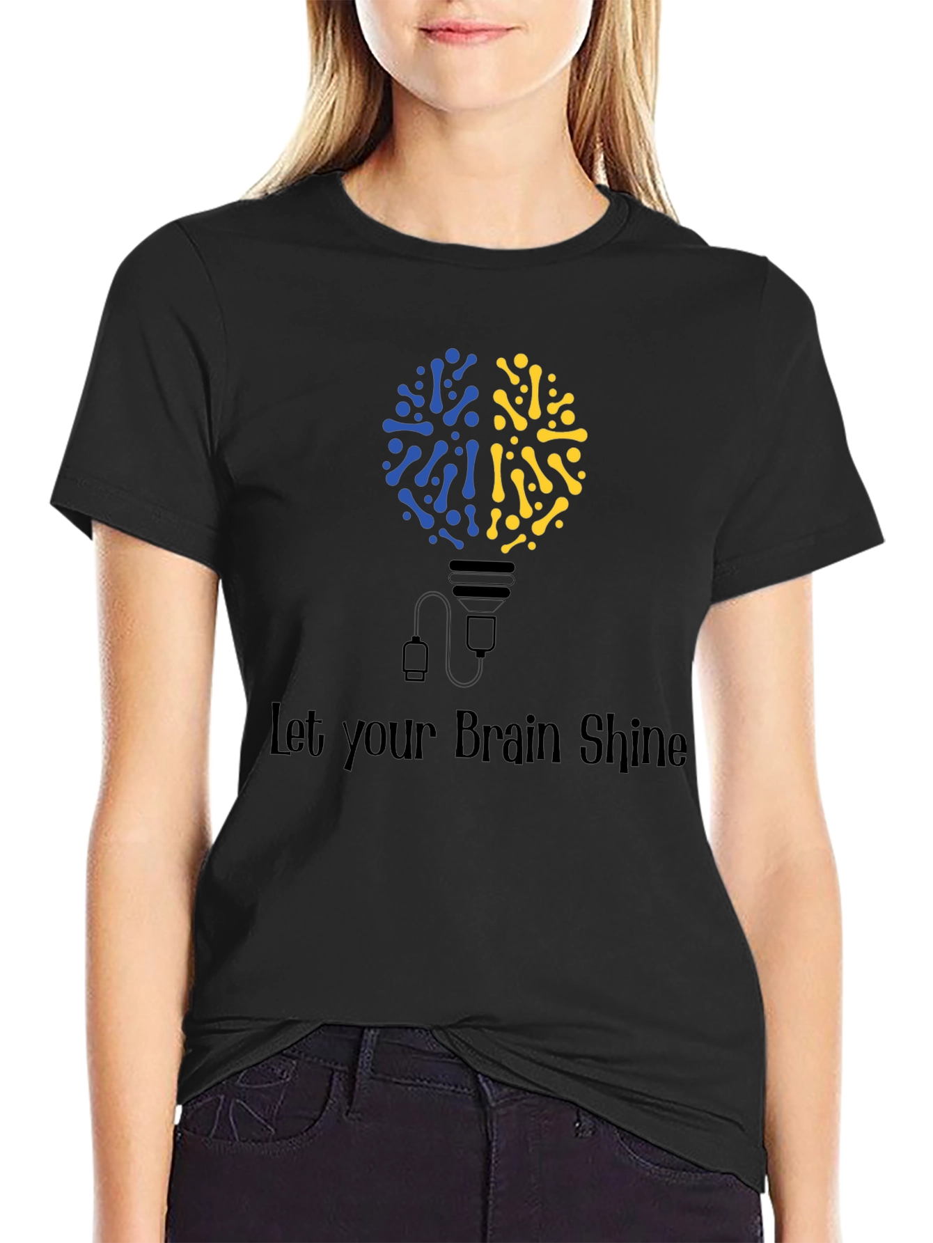 Brain Shine T-Shirt - Unique Brain Bulb Design
