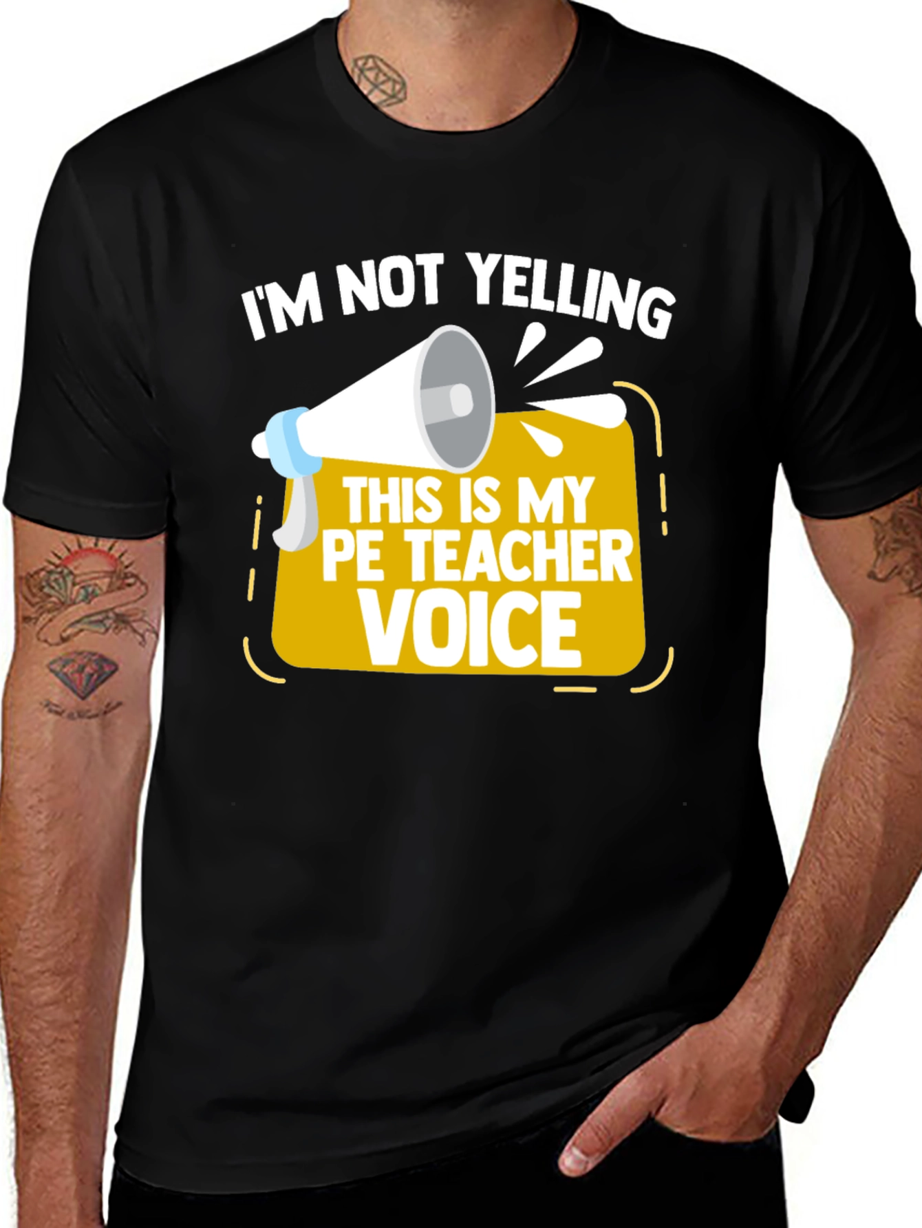 Funny PE Teacher T-Shirt - Im Not Yelling!