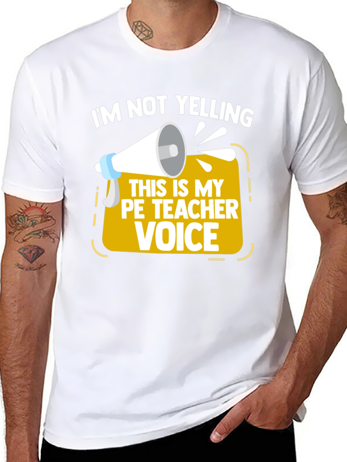 Funny PE Teacher T-Shirt - Im Not Yelling!
