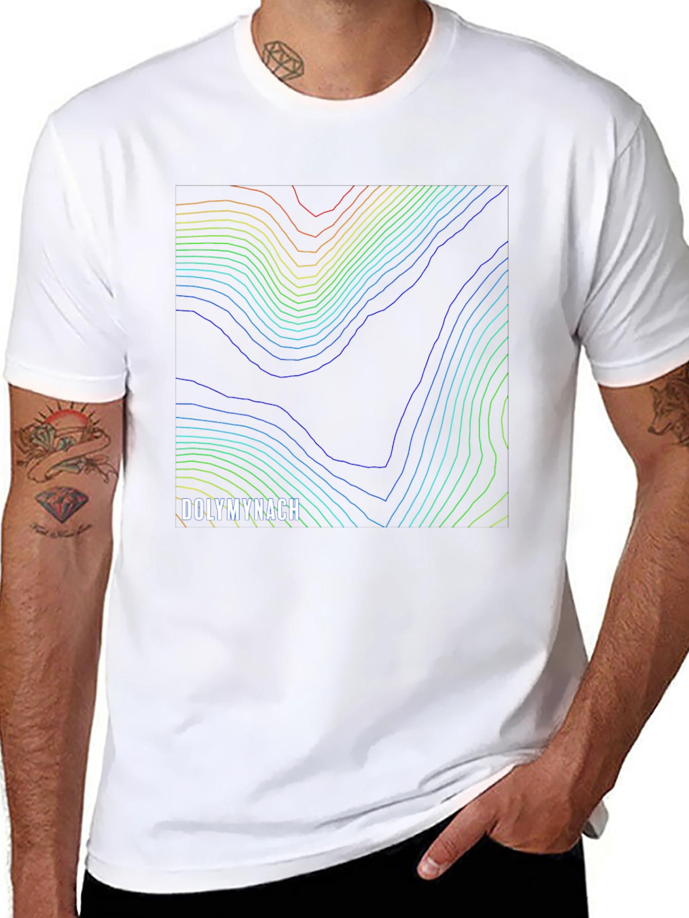 Dolymynach Topographic Map Black Tee - Unique Design