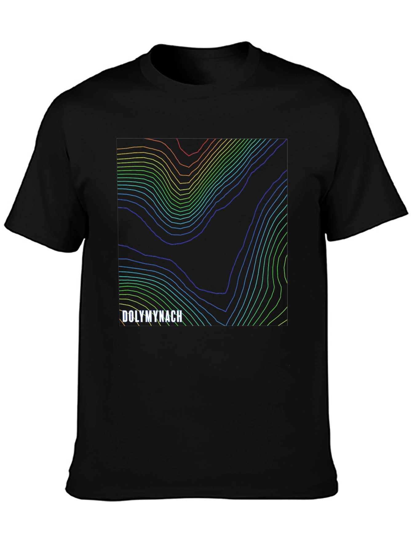 Dolymynach Topographic Map Black Tee - Unique Design
