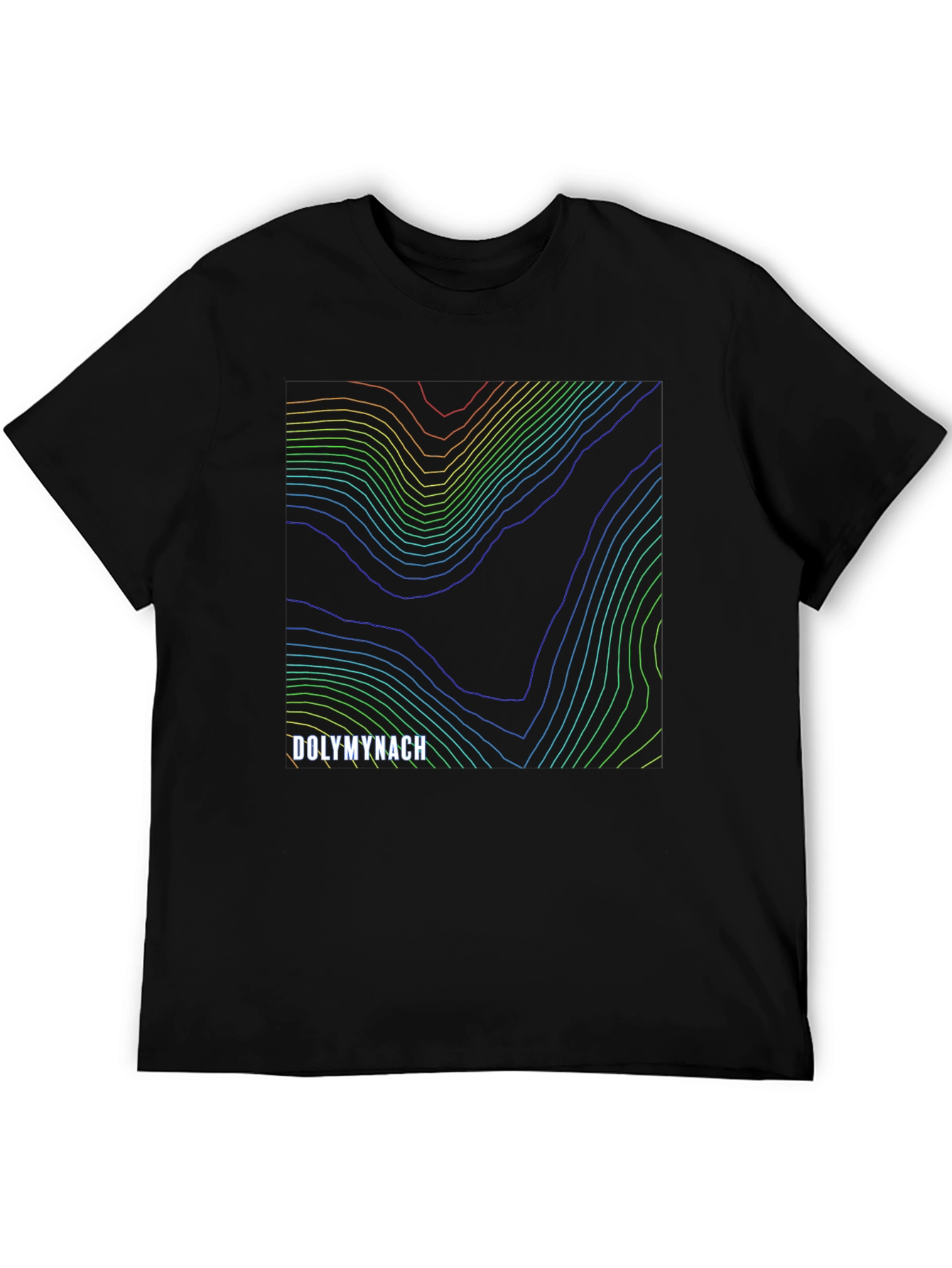 Dolymynach Topographic Map Black Tee - Unique Design
