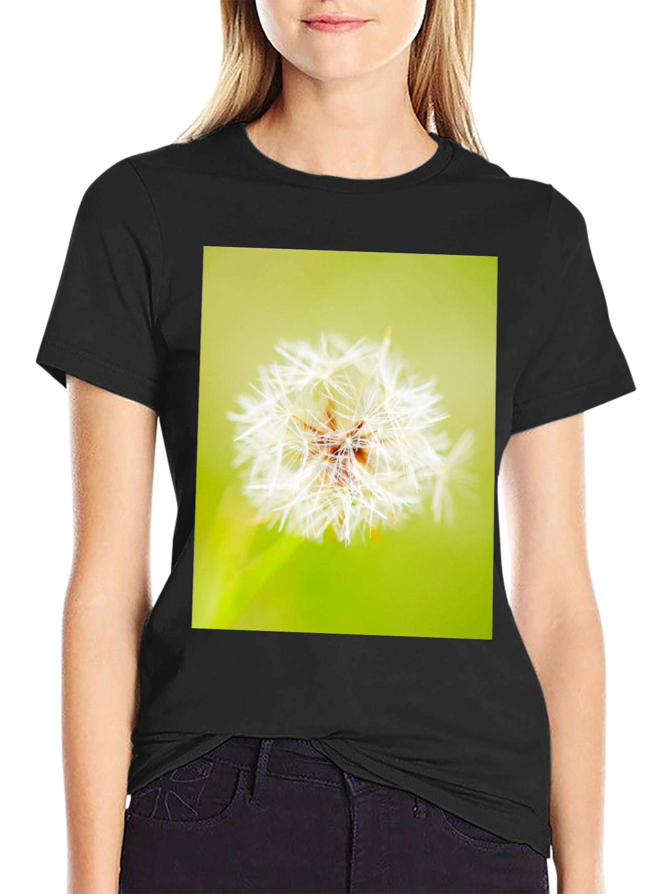 Dandelion Graphic Black T-Shirt