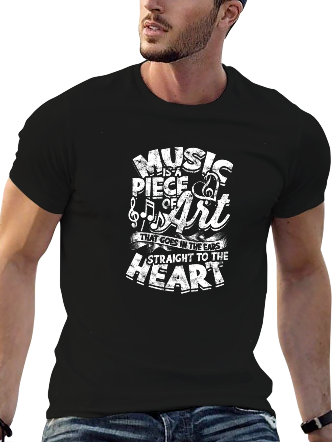 Music is Art Graphic T-Shirt - Unisex Black Tee