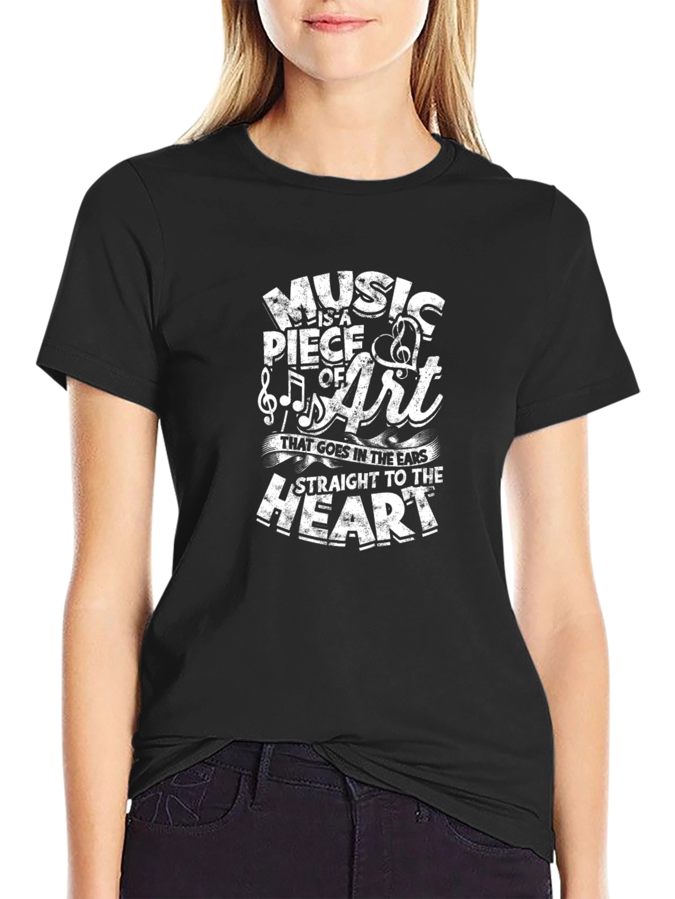 Music is Art Graphic T-Shirt - Unisex Black Tee