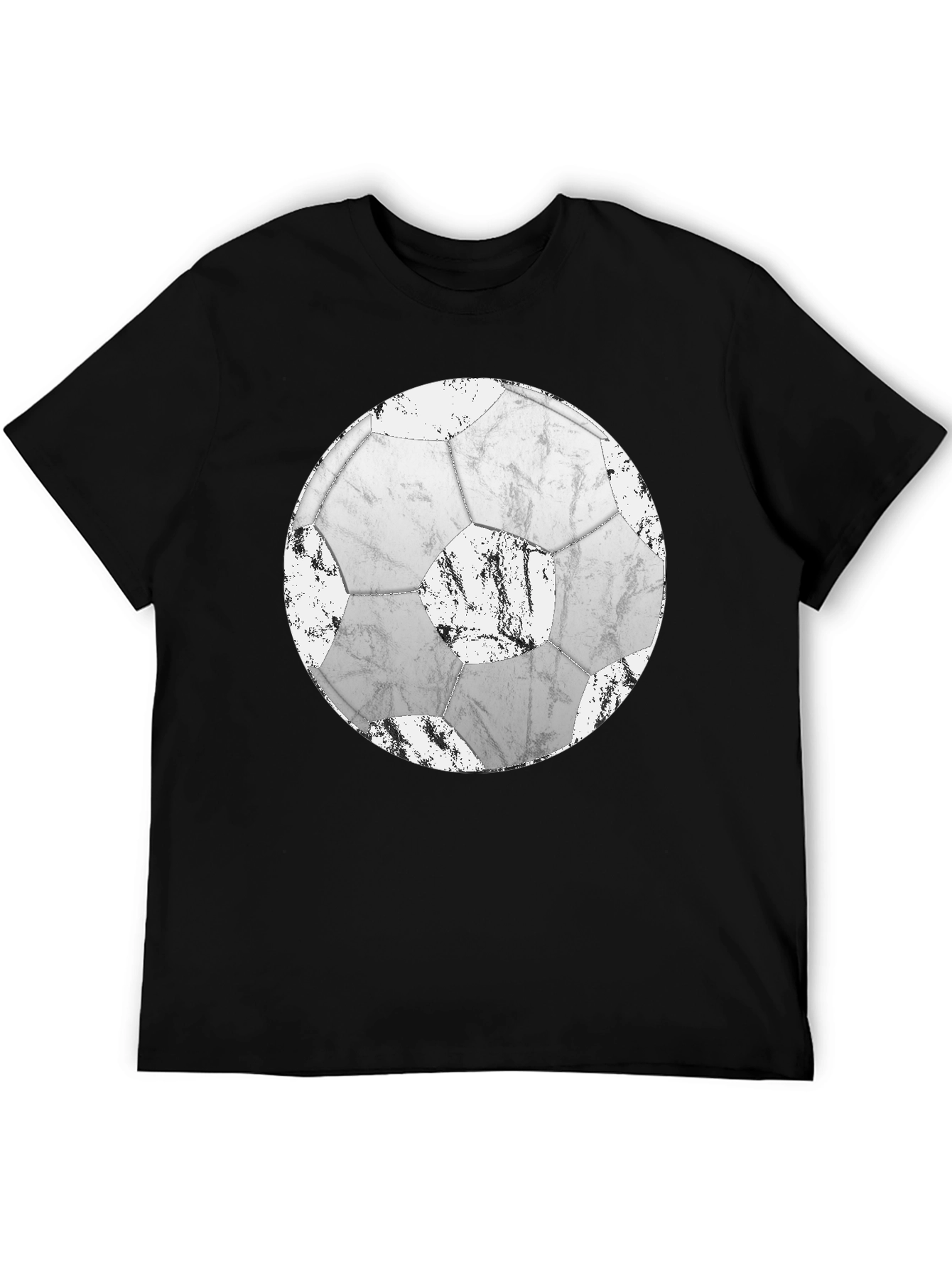 Distressed Soccer Ball Graphic T-Shirt