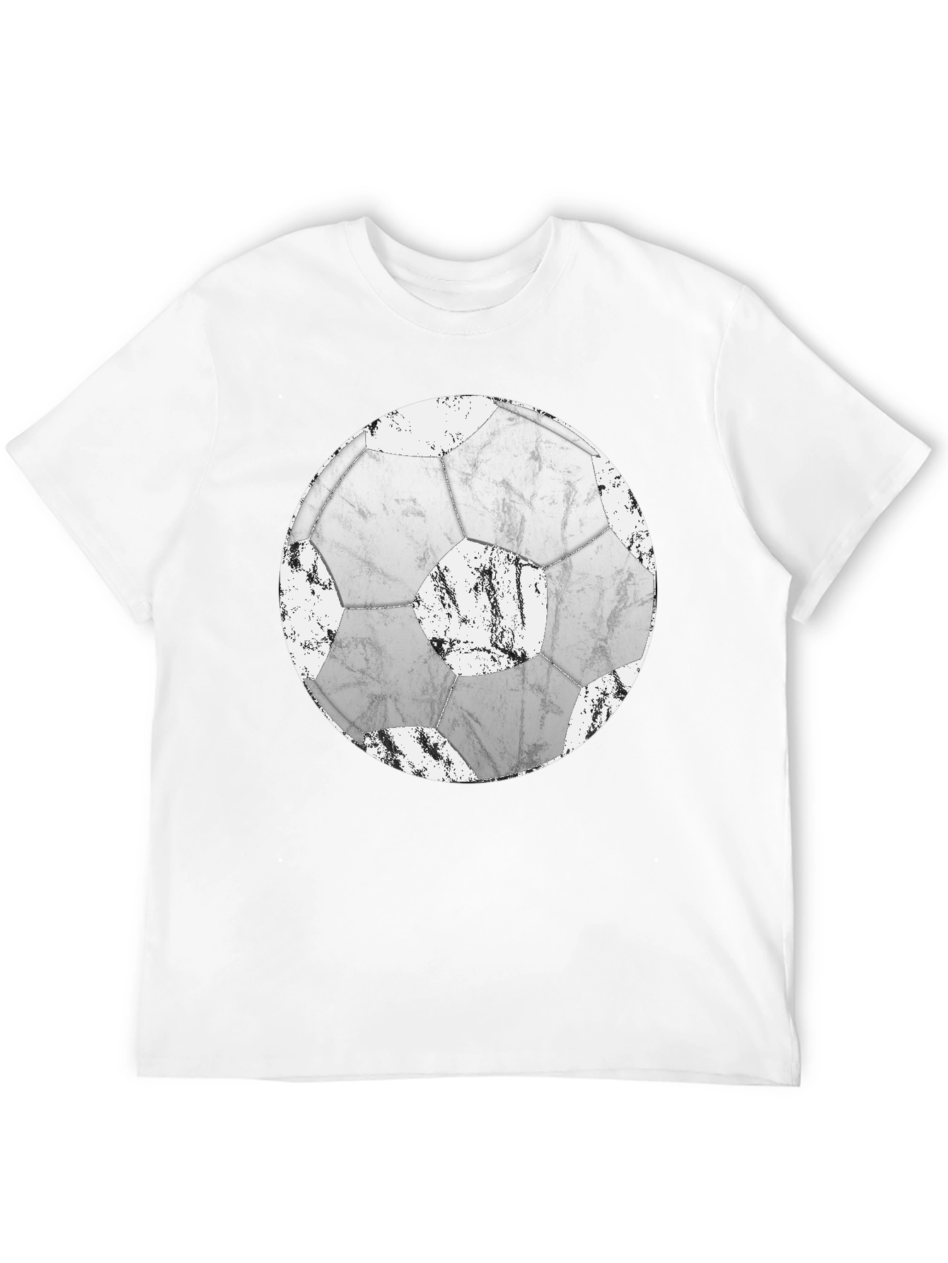Distressed Soccer Ball Graphic T-Shirt