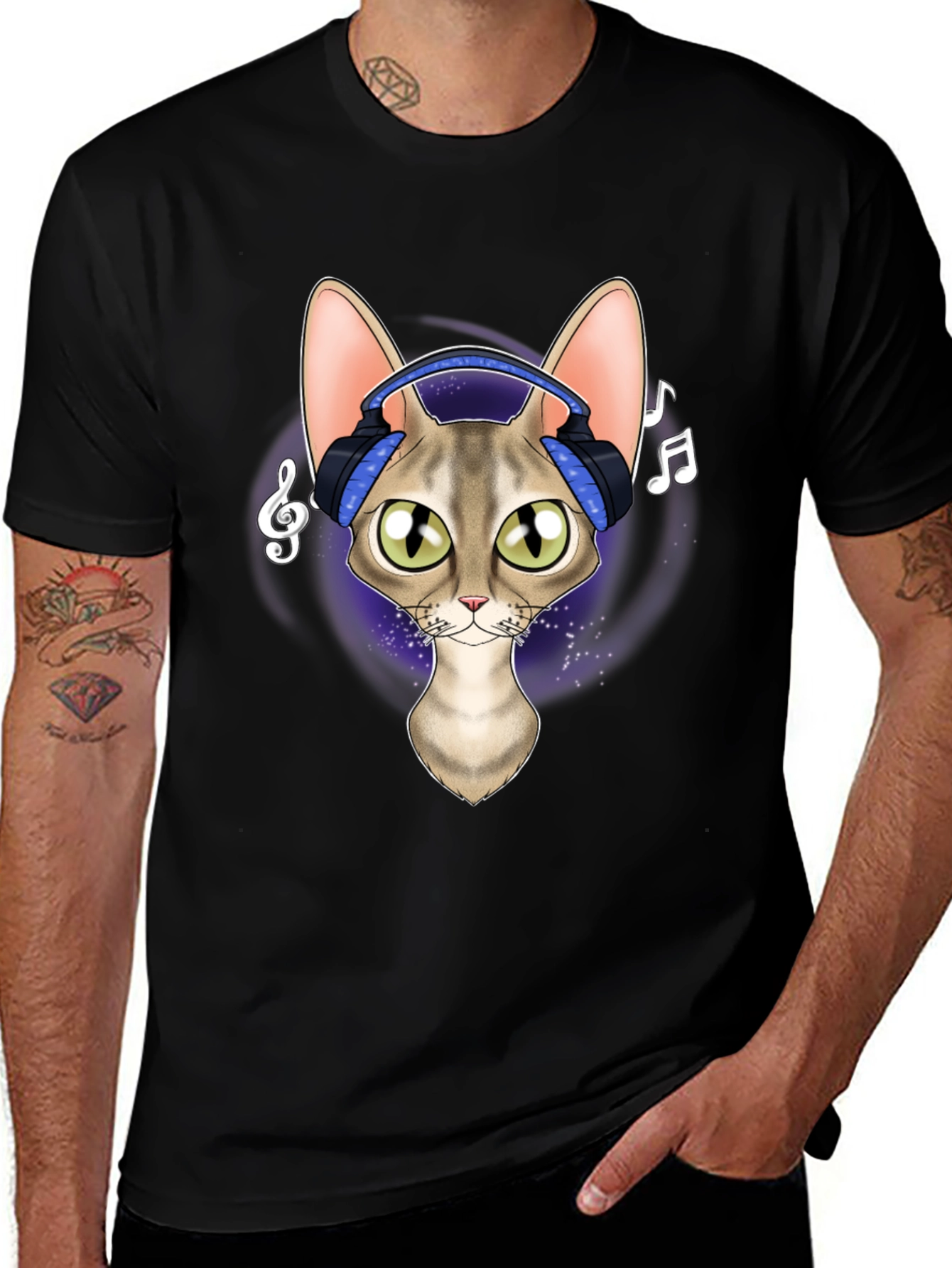 Cool Cat Headphones Graphic Tee