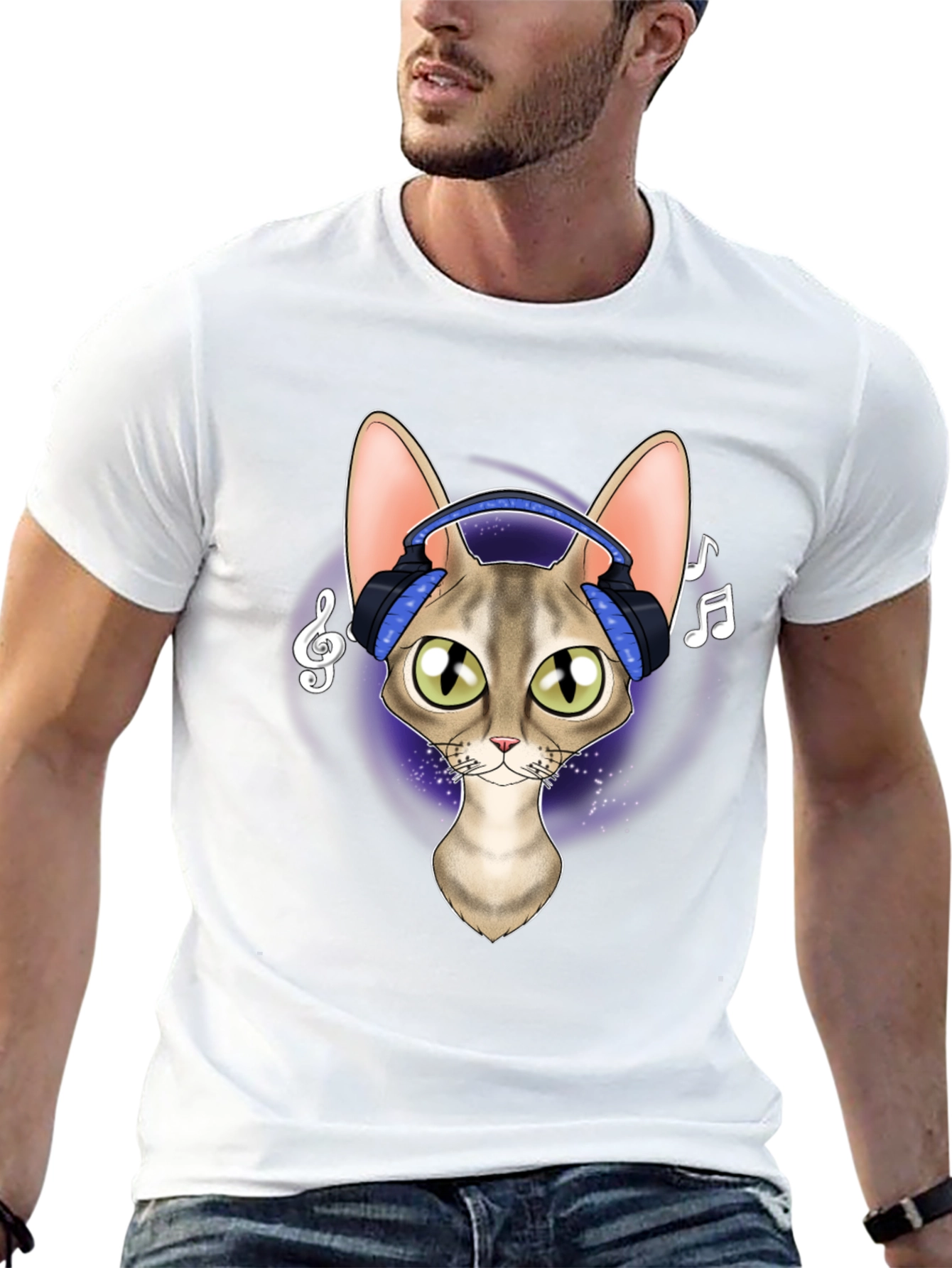 Cool Cat Headphones Graphic Tee