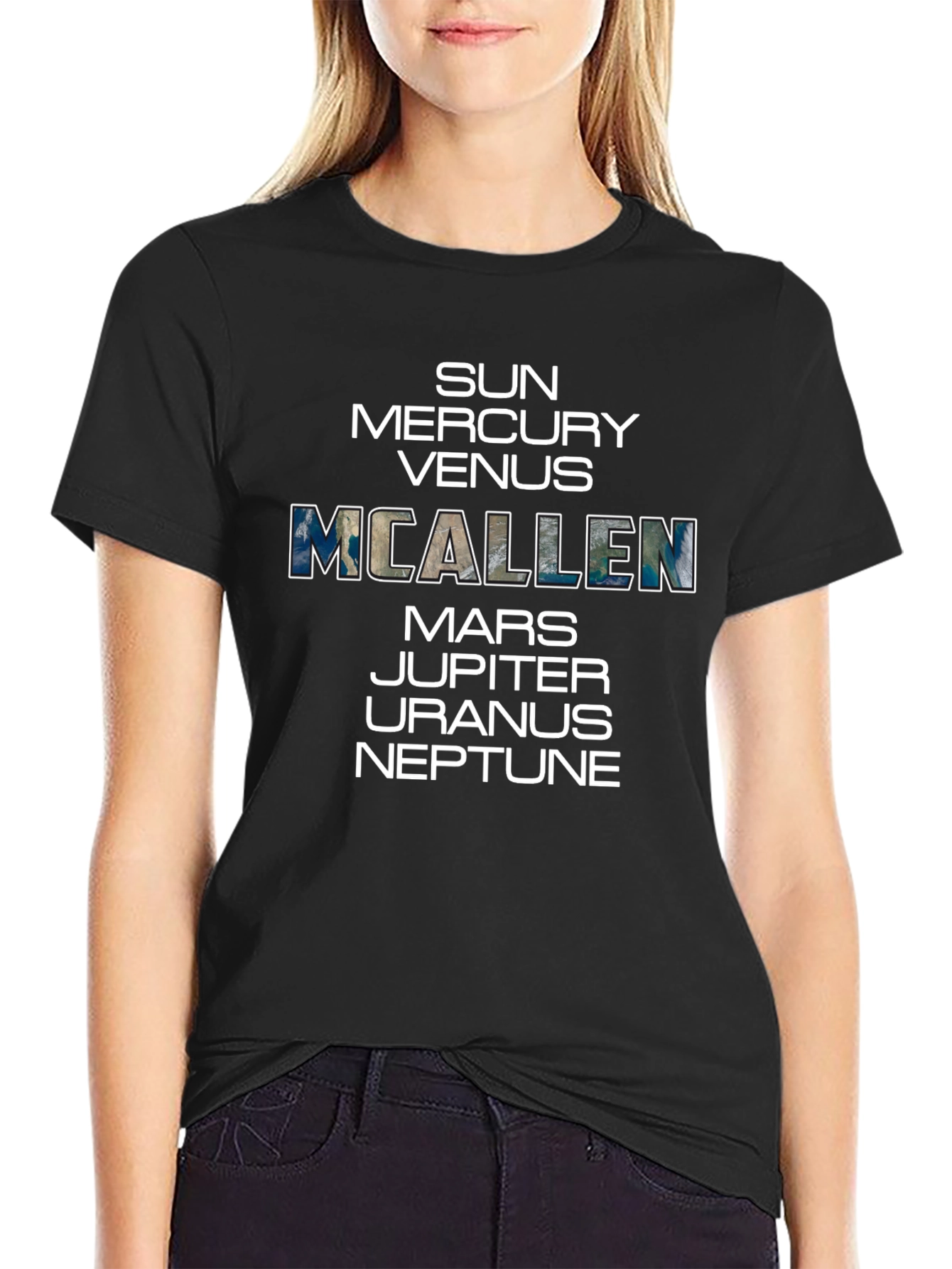 Solar System Mcallen T-Shirt Planets Design Tee