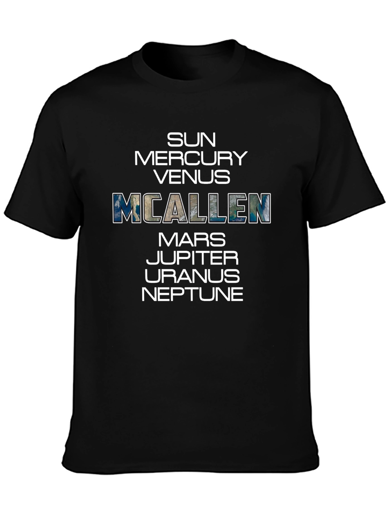 Solar System Mcallen T-Shirt Planets Design Tee