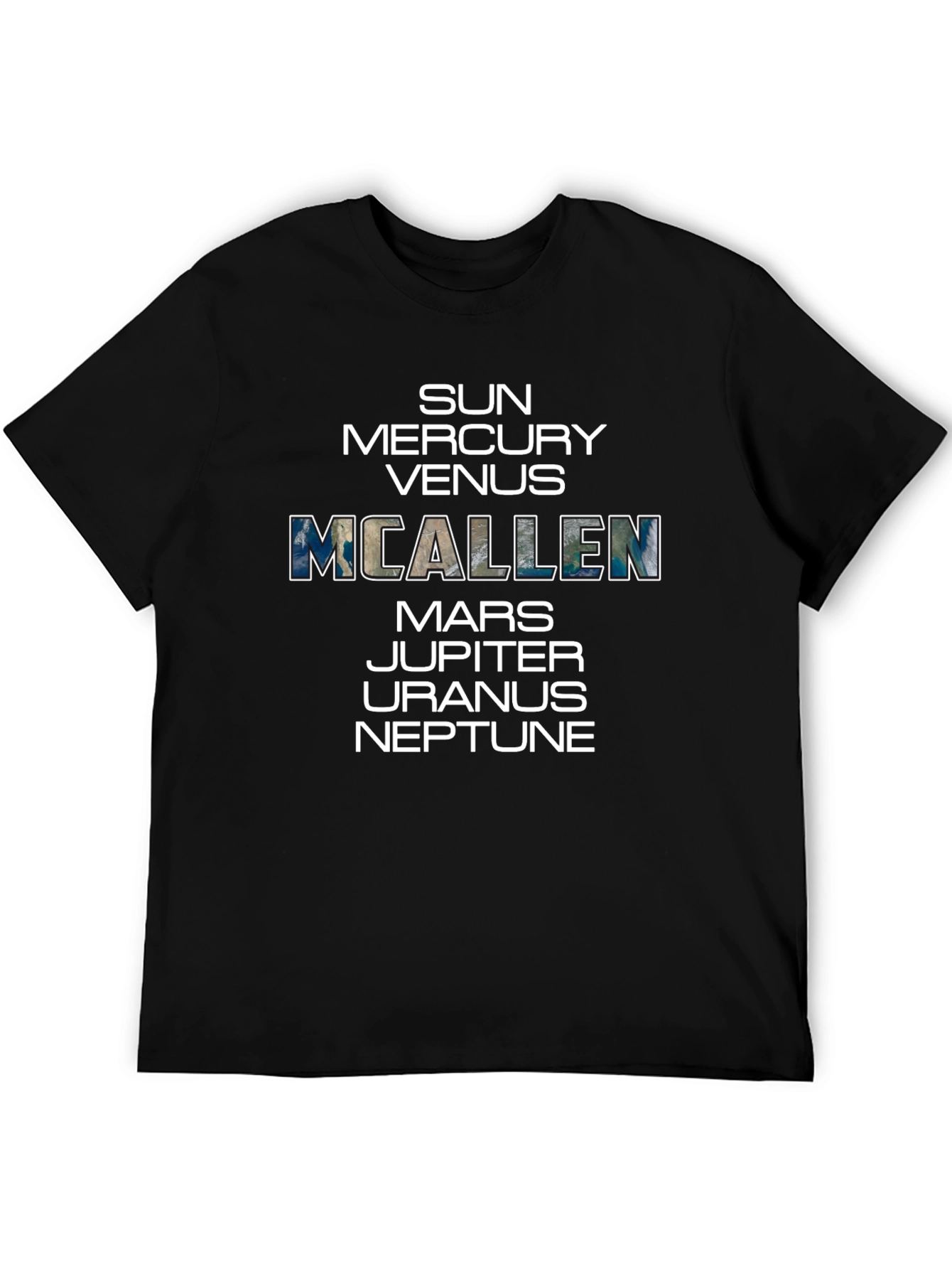 Solar System Mcallen T-Shirt Planets Design Tee
