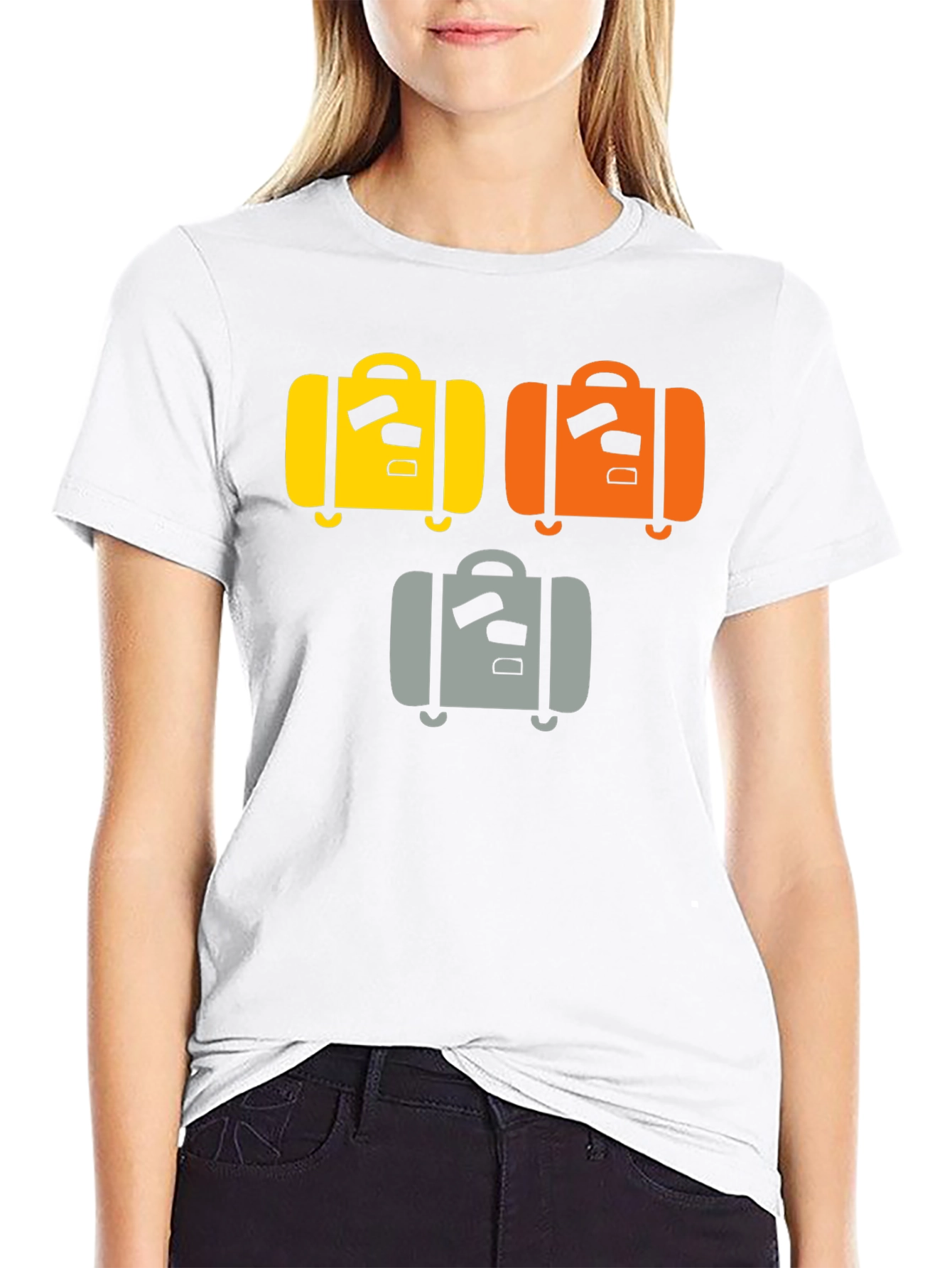 Suitcase Graphic Tee - Black Cotton T-Shirt