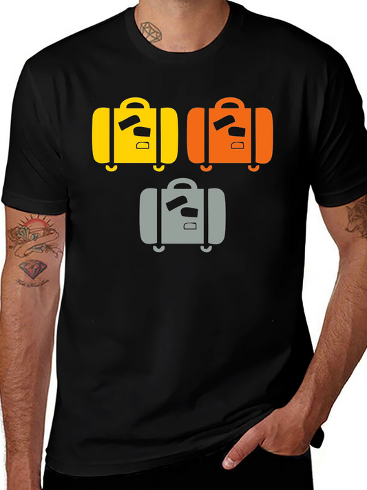 Suitcase Graphic Tee - Black Cotton T-Shirt