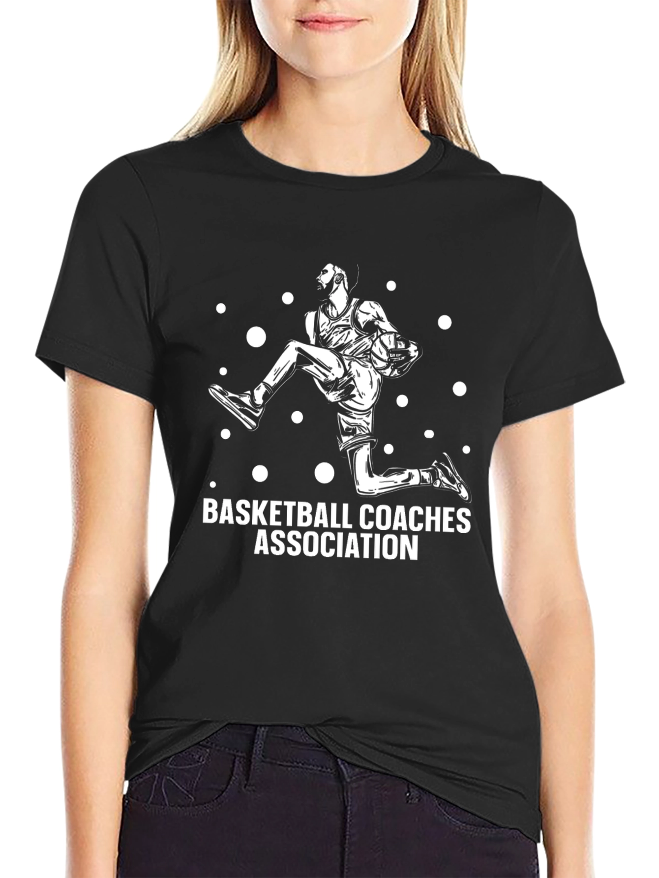 Basketball Coaches Association T-Shirt - Black Graphic Tee
