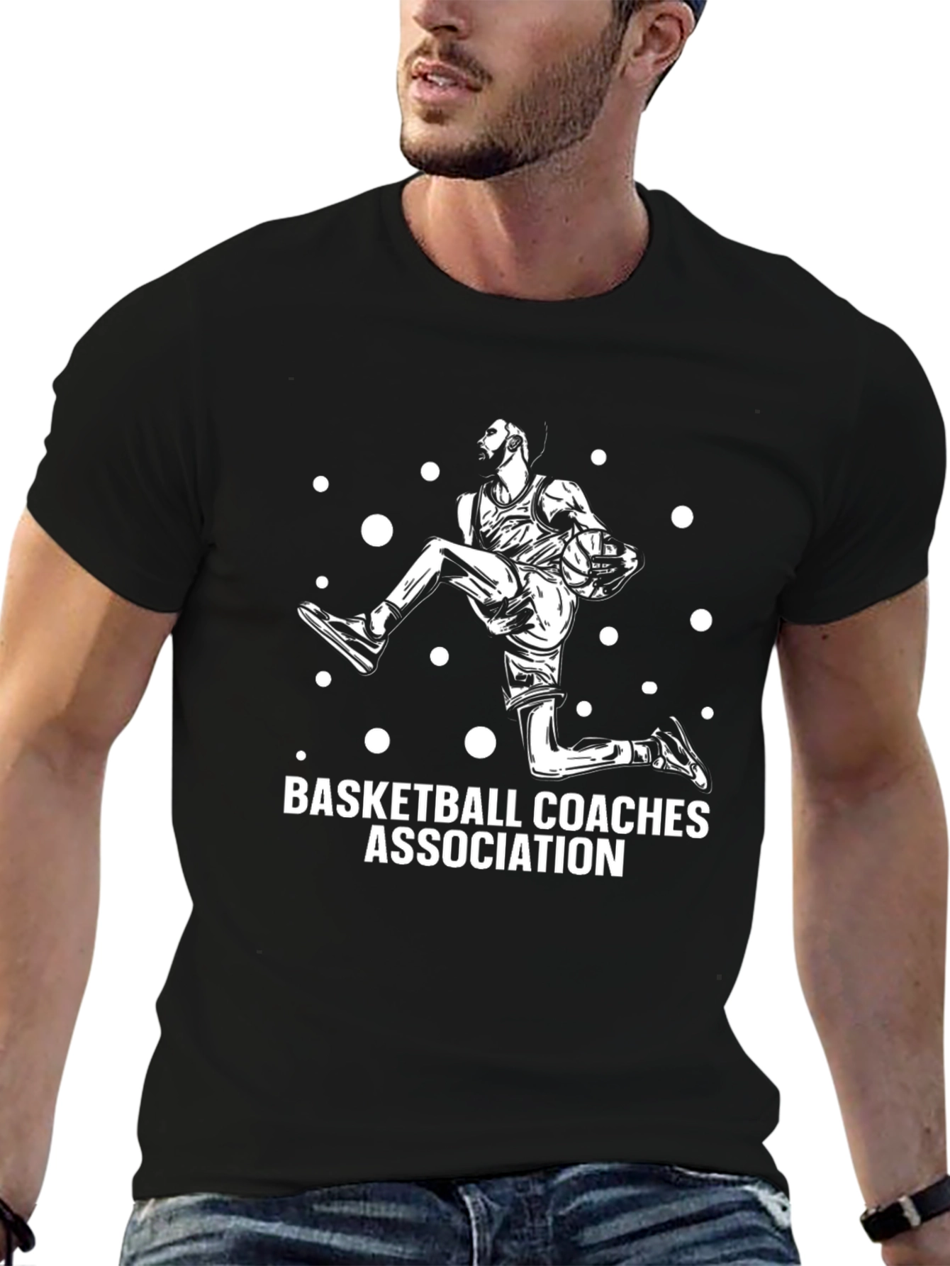 Basketball Coaches Association T-Shirt - Black Graphic Tee