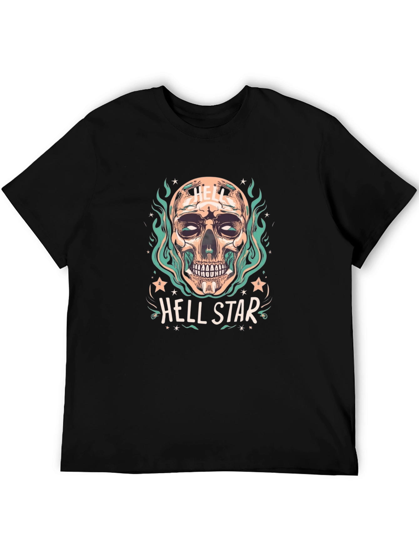 Hell Star Graphic T-Shirt Skull Design