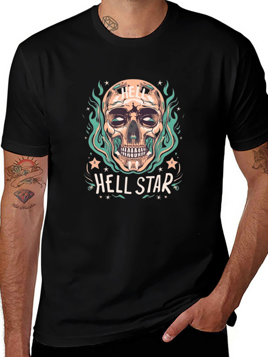 Hell Star Graphic T-Shirt Skull Design