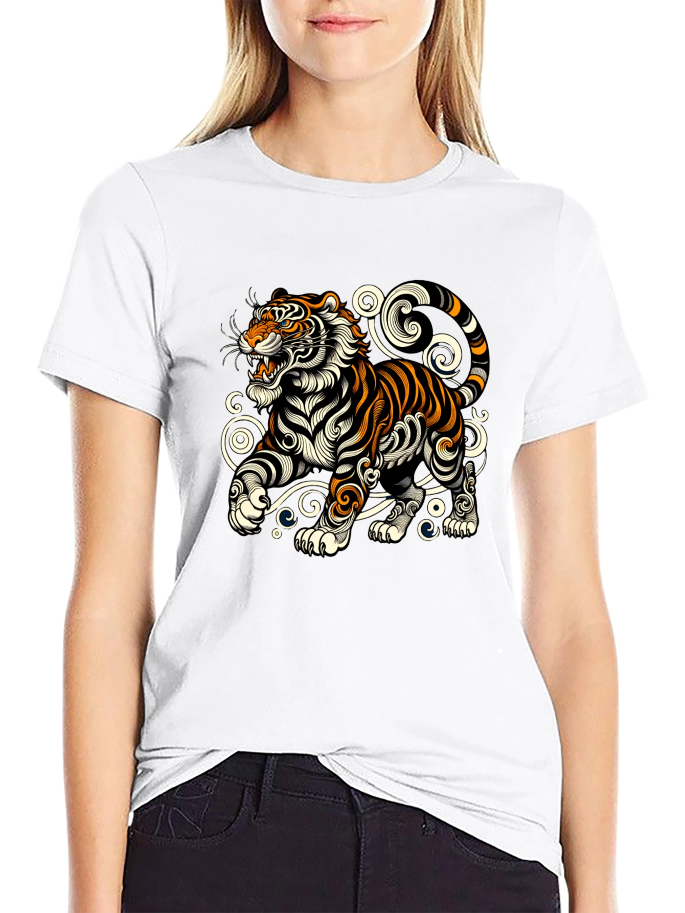 Tiger Graphic Tee - Stylish Black T-Shirt