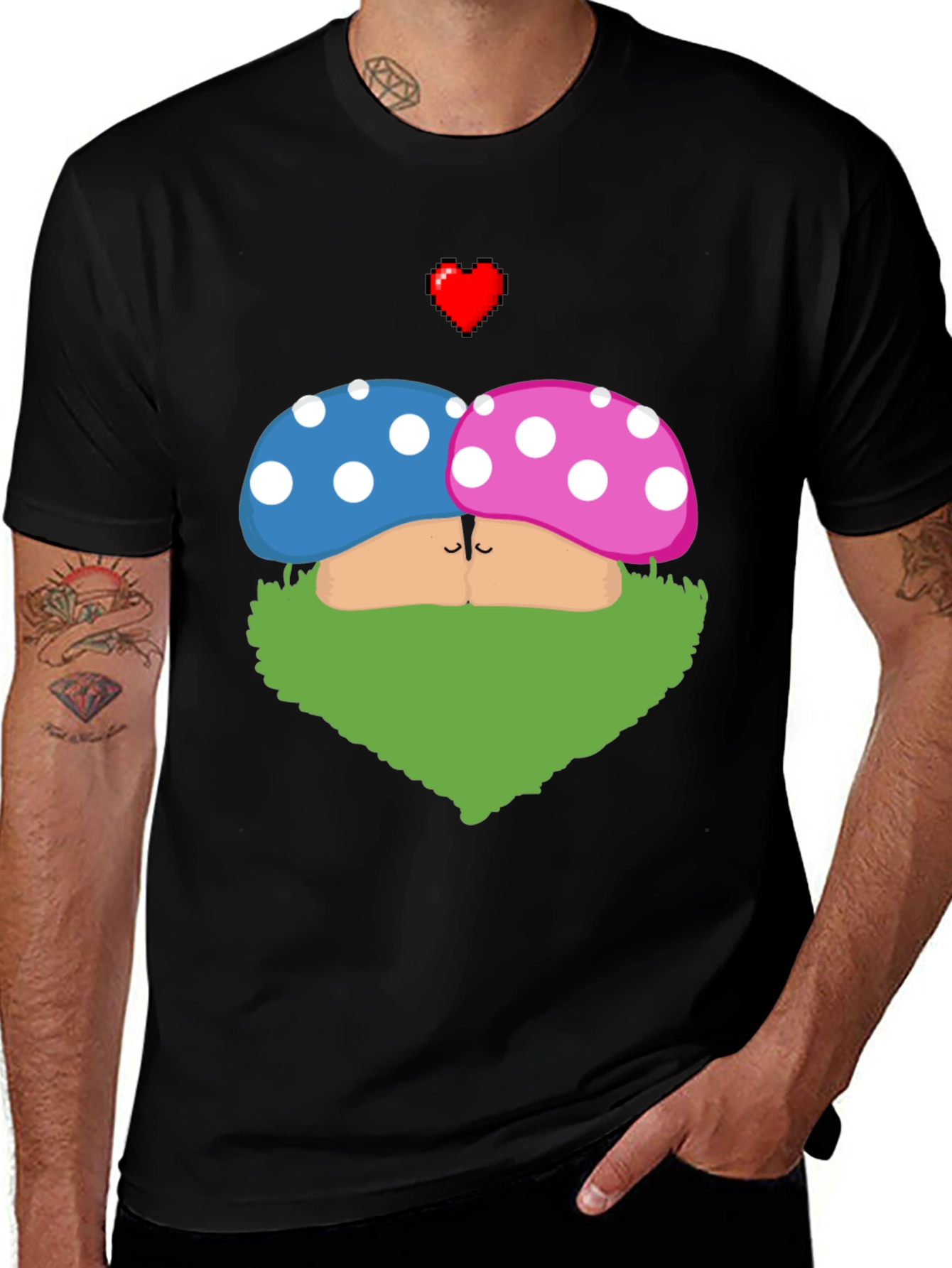 Kissing Mushroom Lover T-Shirt - Fun Novelty Tee
