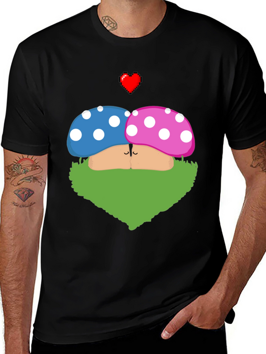 Kissing Mushroom Lover T-Shirt - Fun Novelty Tee