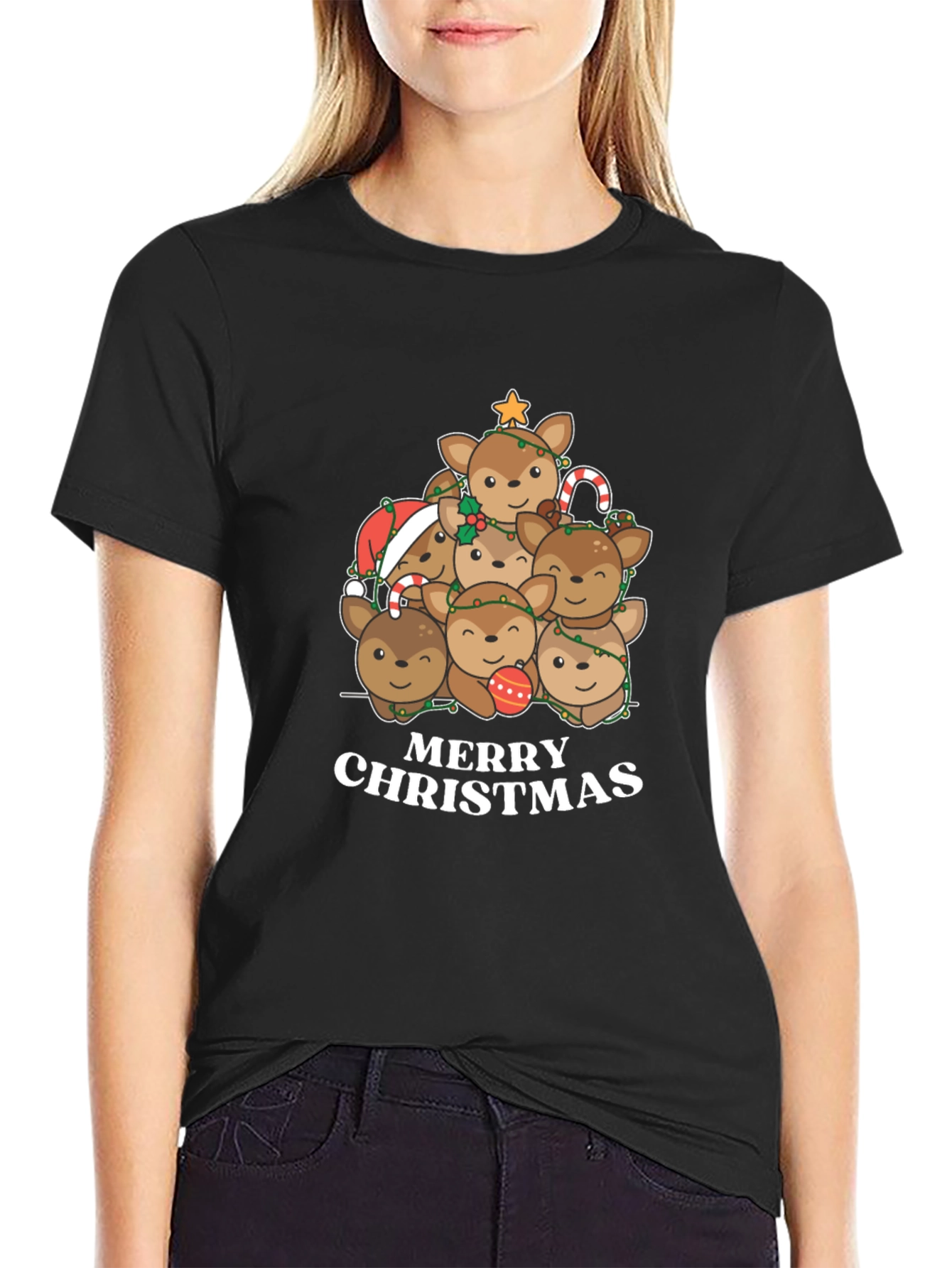 Christmas Reindeer Stack T-Shirt