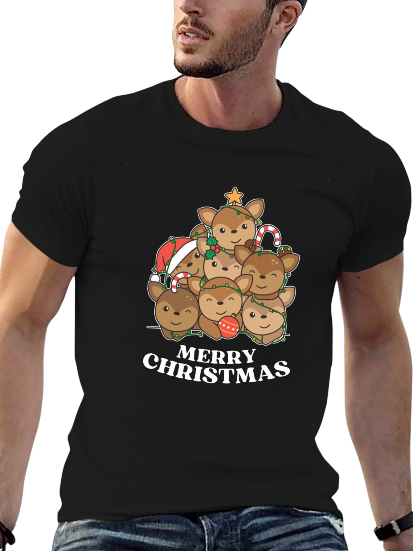 Christmas Reindeer Stack T-Shirt