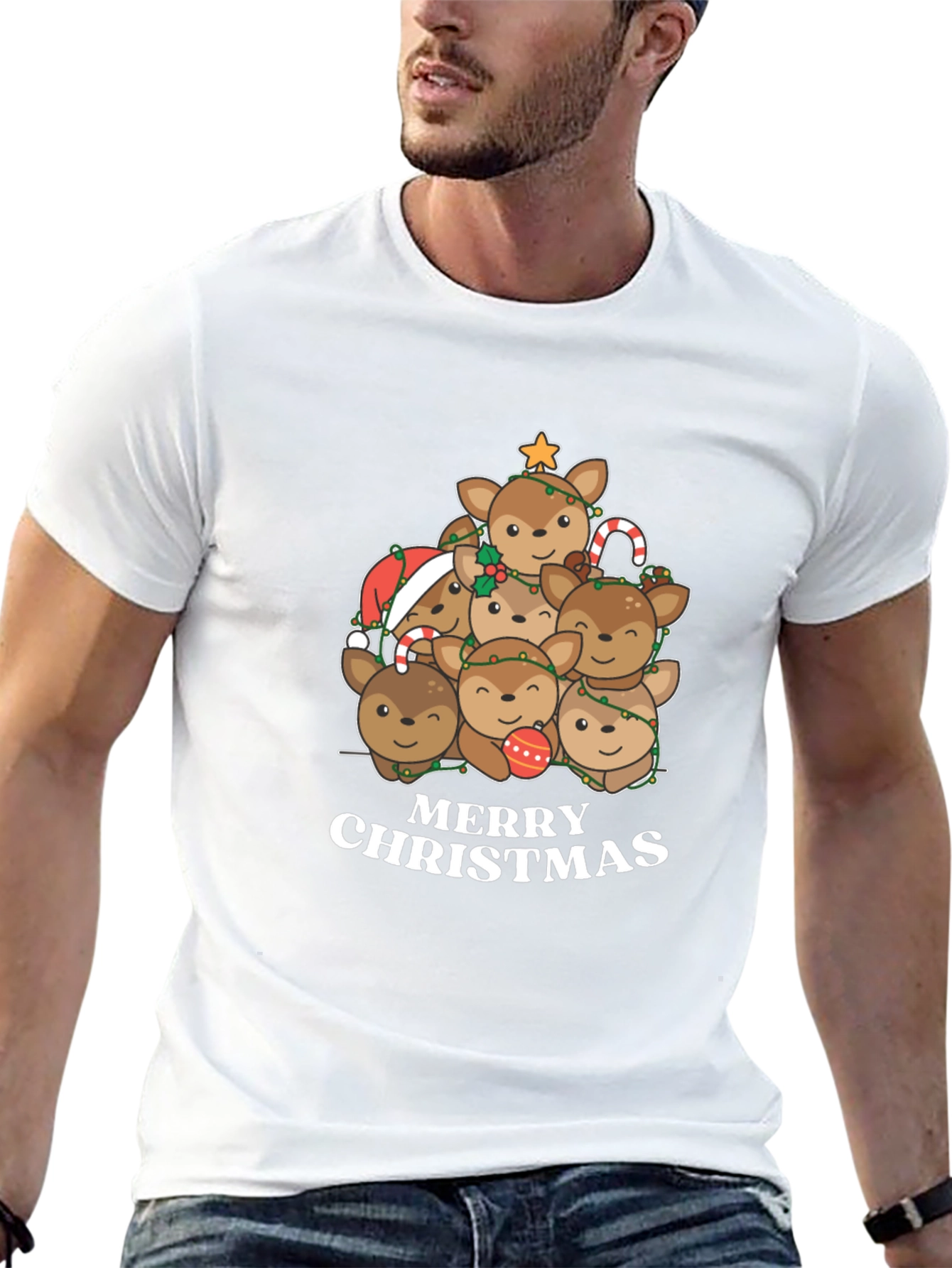 Christmas Reindeer Stack T-Shirt