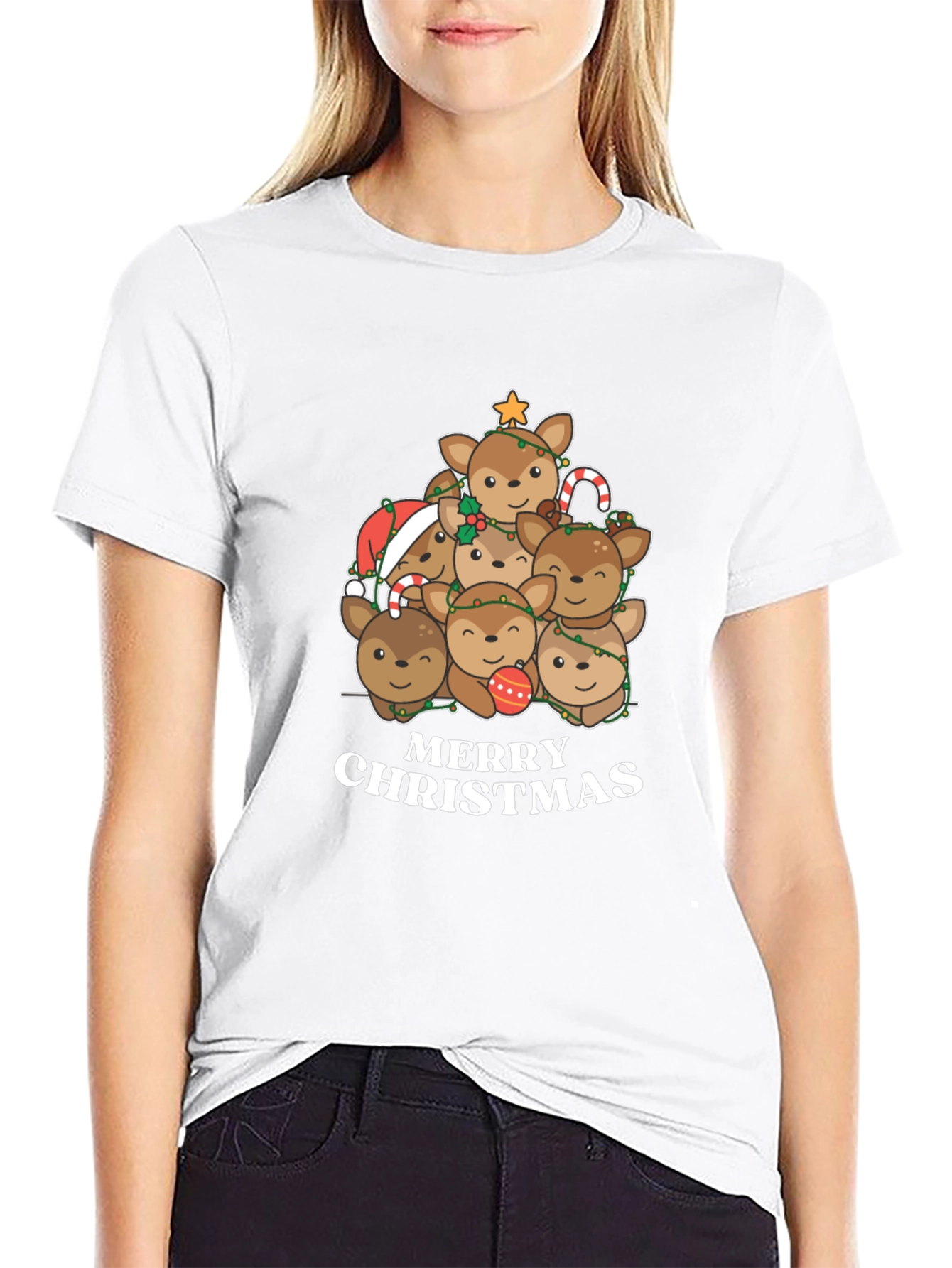 Christmas Reindeer Stack T-Shirt