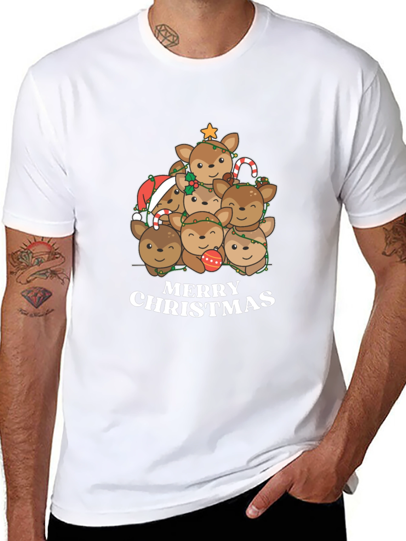Christmas Reindeer Stack T-Shirt
