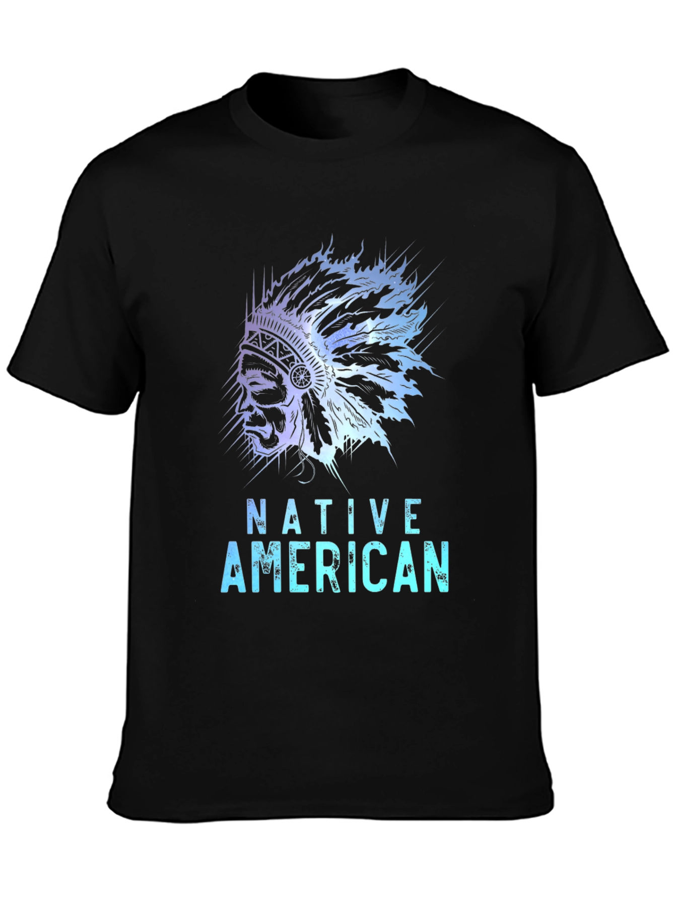 Native American Graphic Tee - Black Casual T-Shirt