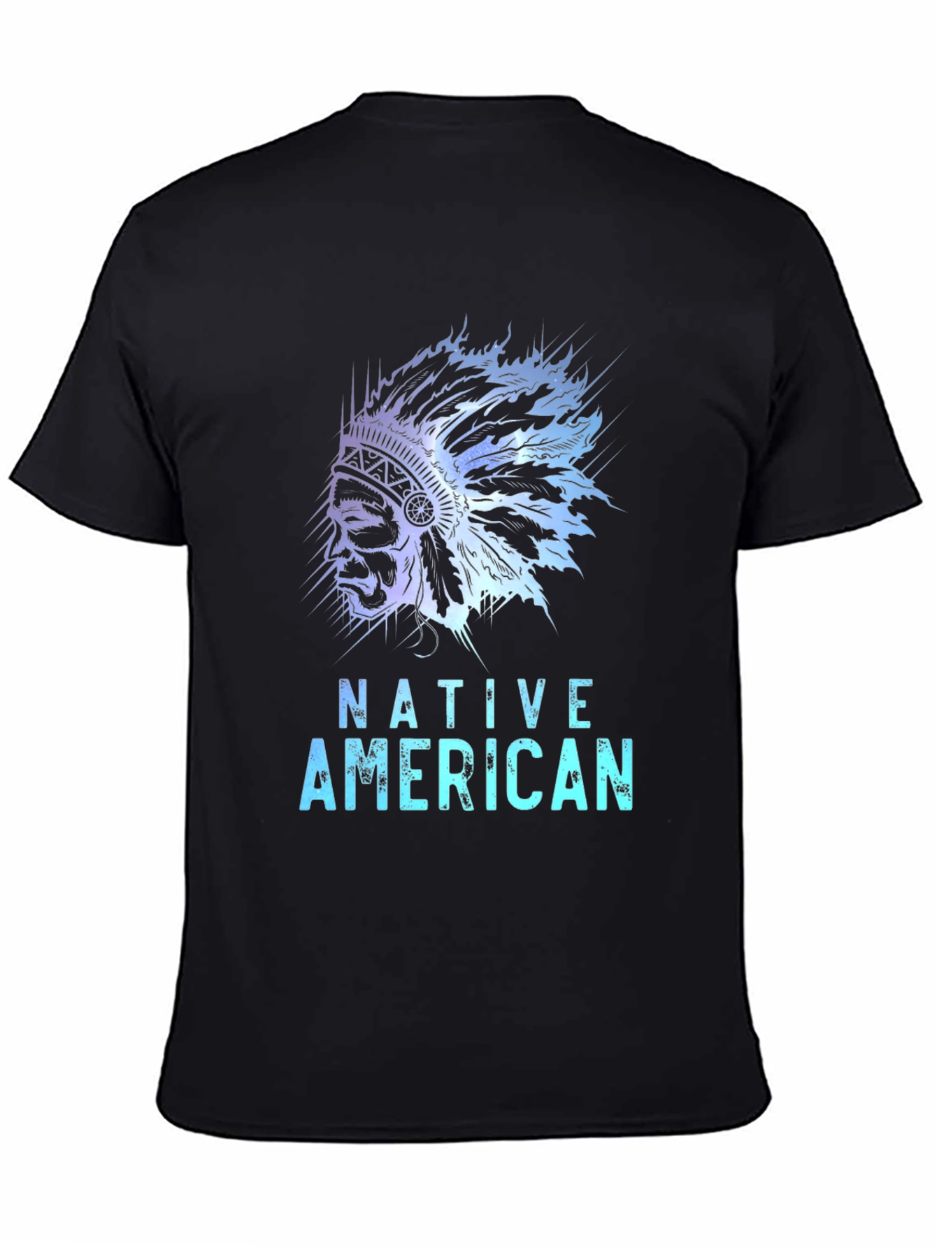 Native American Graphic Tee - Black Casual T-Shirt