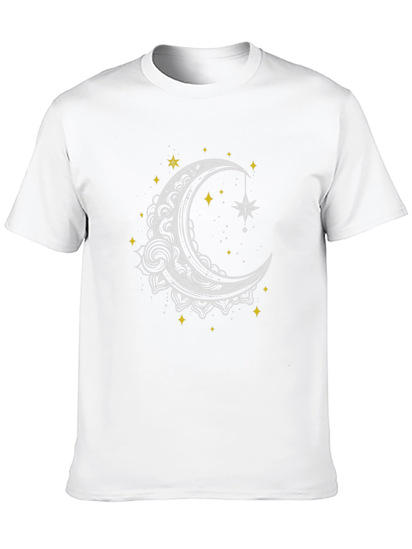 Celestial Moon and Star Graphic Tee - Black