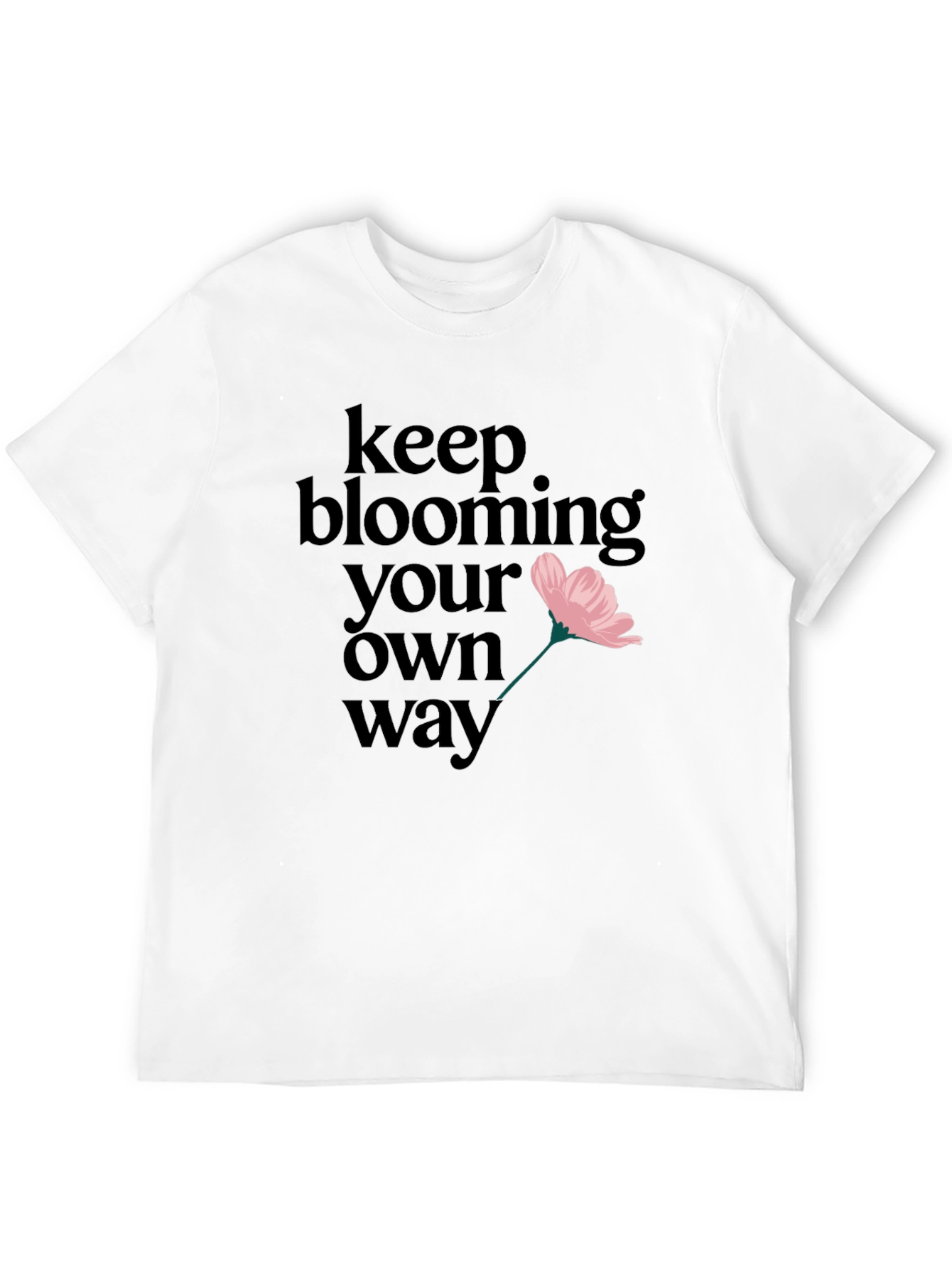 Keep Blooming Tee - Graphic Print Black T-Shirt