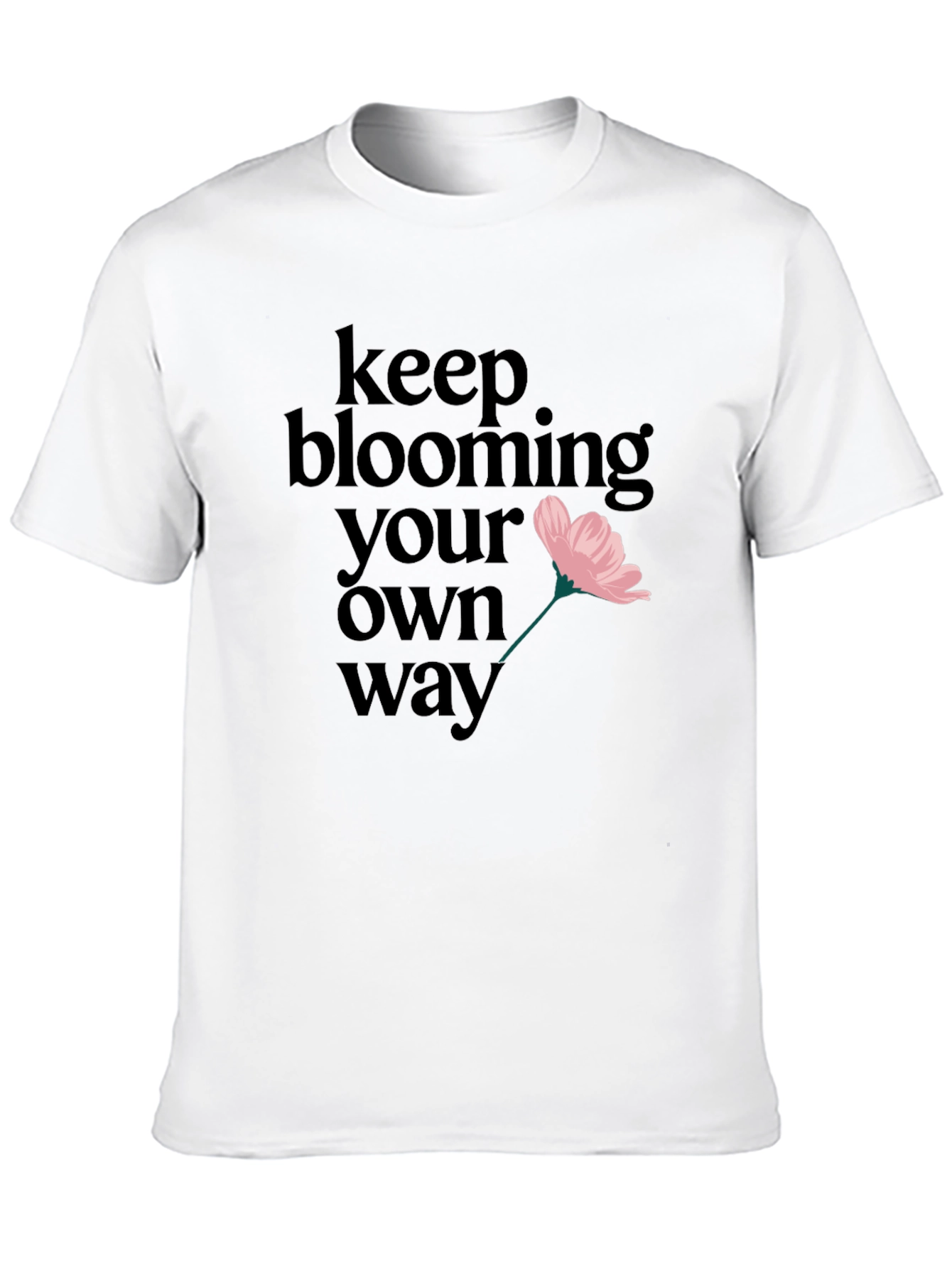 Keep Blooming Tee - Graphic Print Black T-Shirt