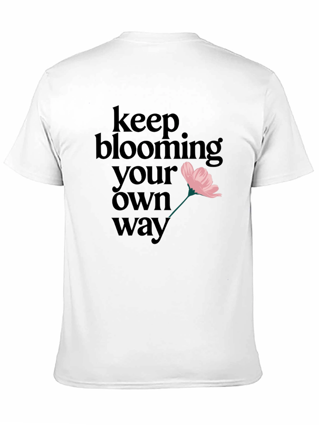 Keep Blooming Tee - Graphic Print Black T-Shirt