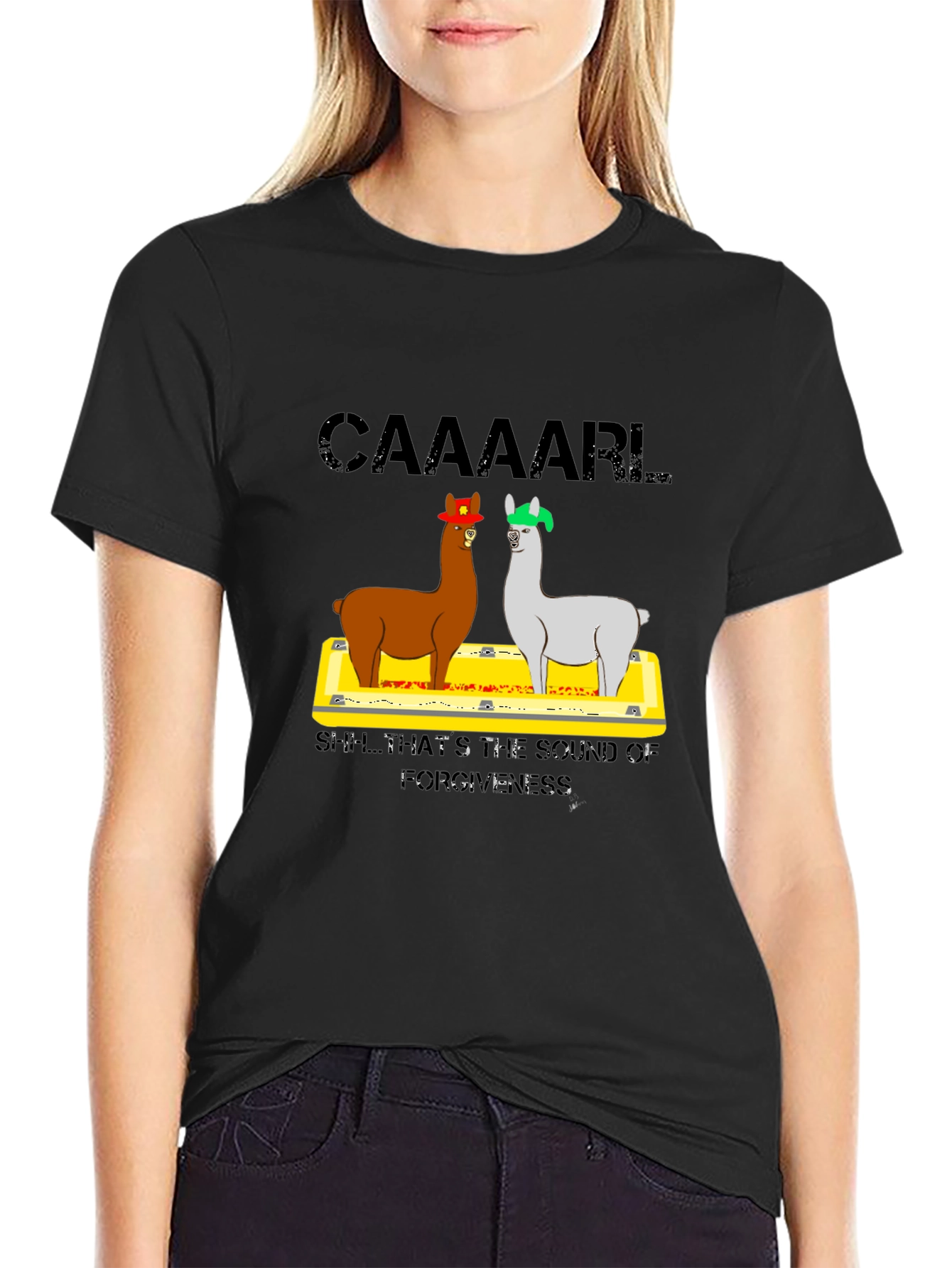 Caaaaarl Llamas Black T-Shirt