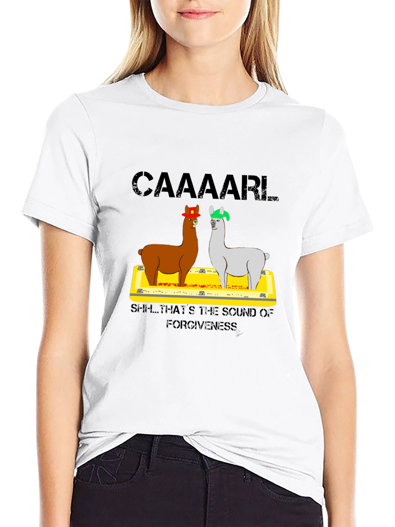 Caaaaarl Llamas Black T-Shirt