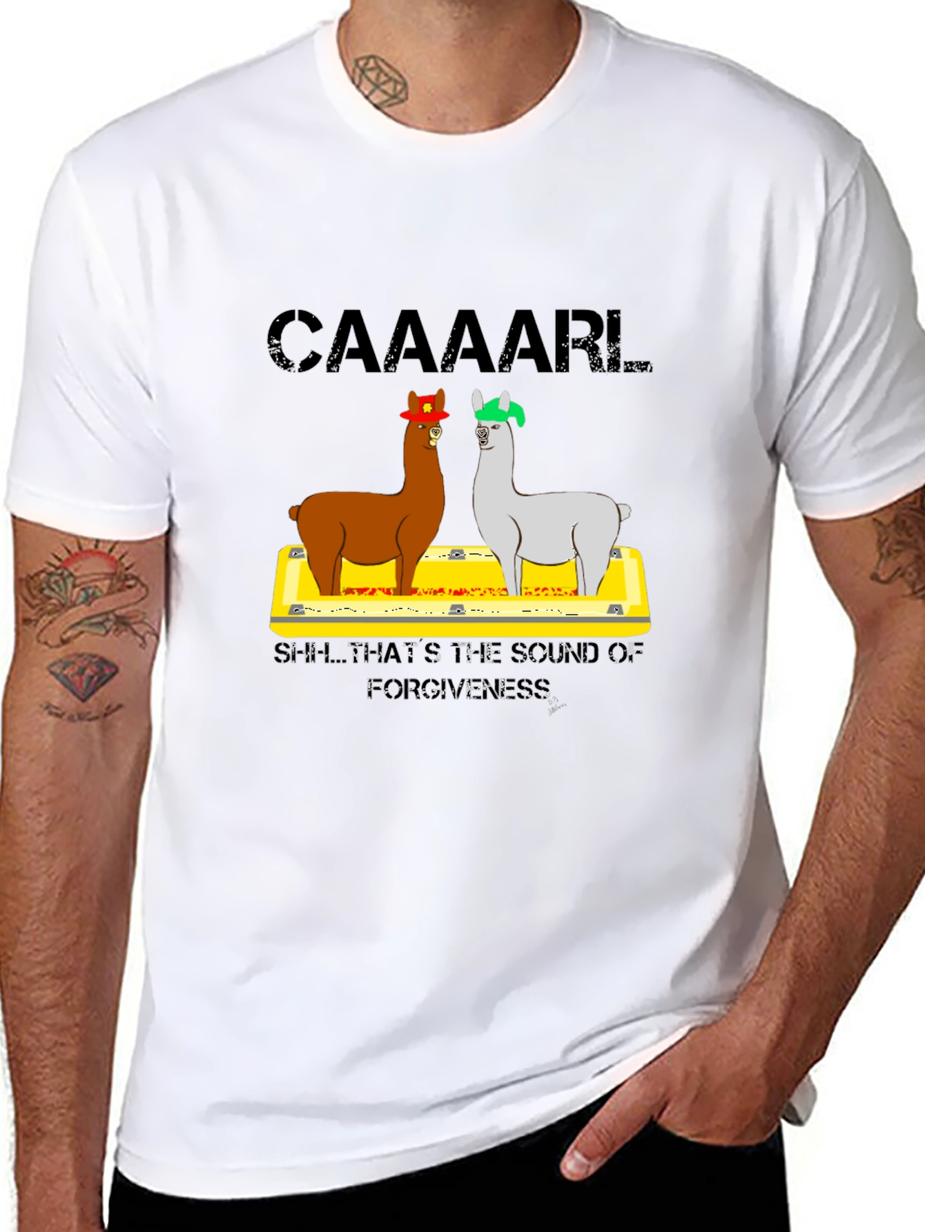 Caaaaarl Llamas Black T-Shirt