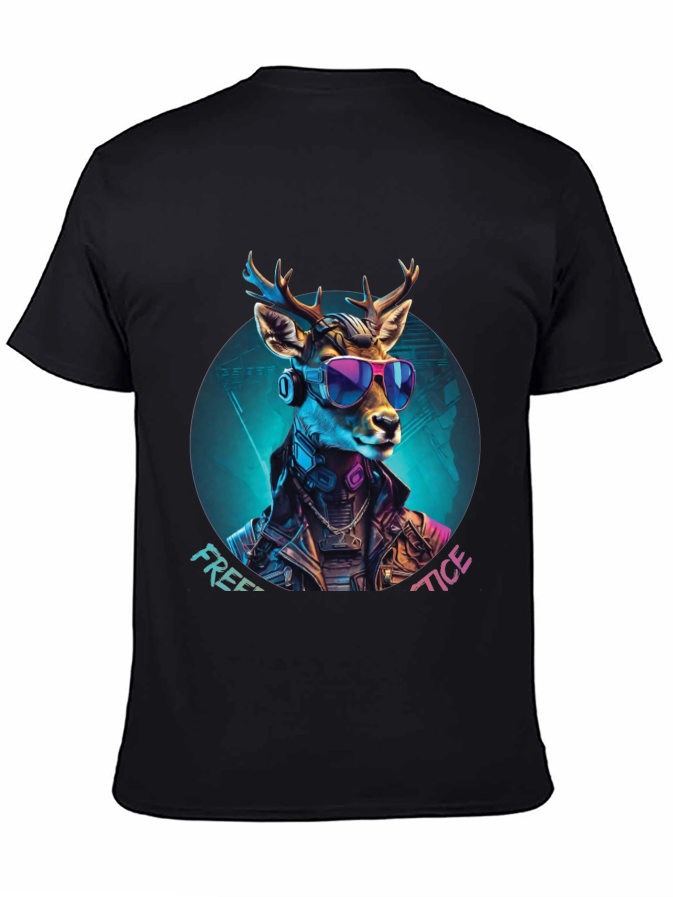 Cyberpunk Deer Graphic Tee - Free Tice
