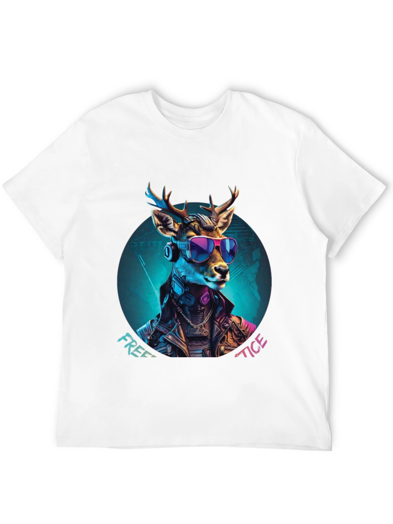 Cyberpunk Deer Graphic Tee - Free Tice